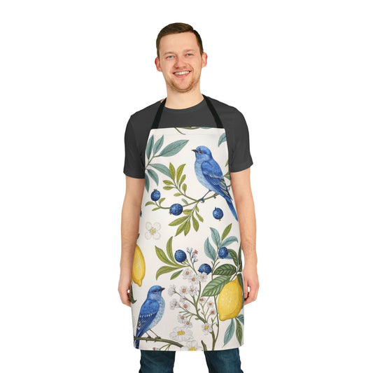 Botanical Bird Print Apron - Colorful Kitchen Gear for Cooking and Baking, Perfect Gift for Chefs, Home Cooks, and Garden Lovers