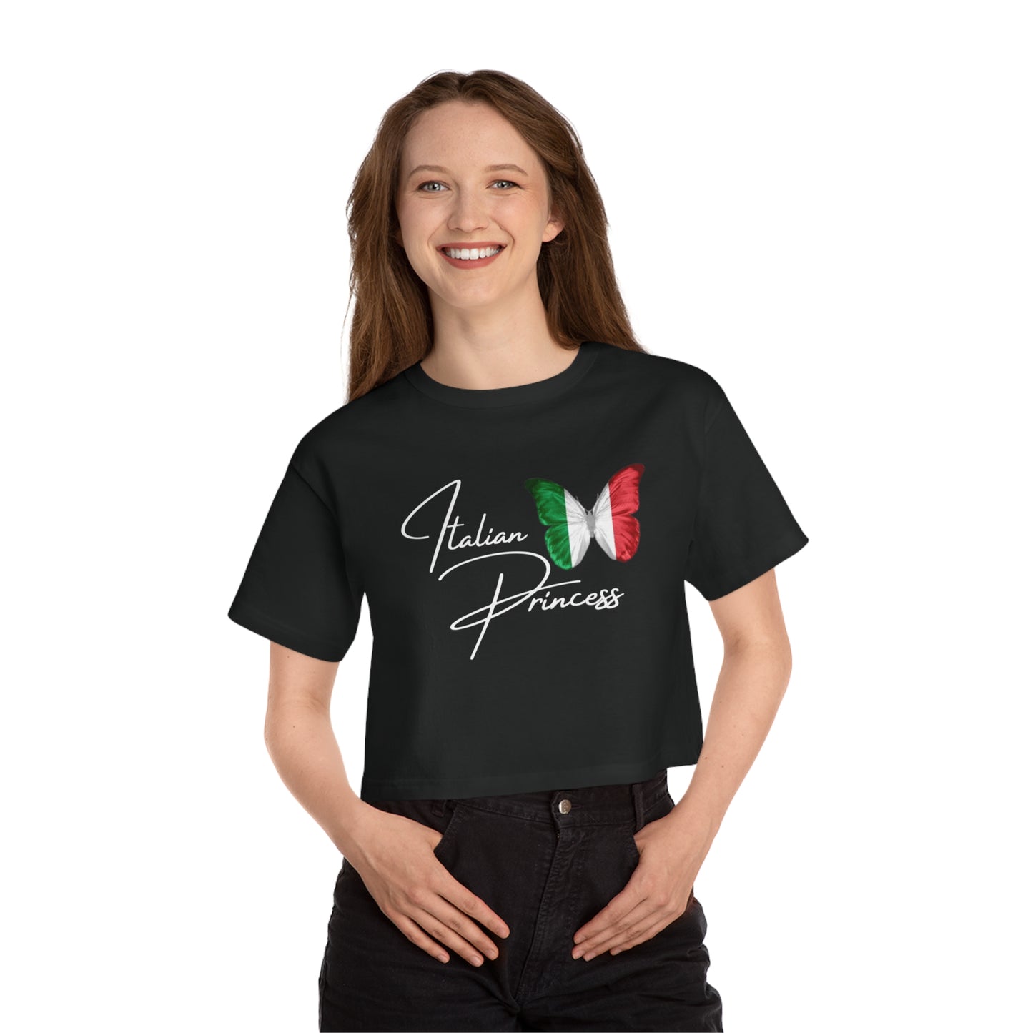 Italian princess Italia Champion Women's Heritage Cropped T-Shirt, Italian inspired ciao lemons love Italy shirt for women, birthday travel Christmas gift