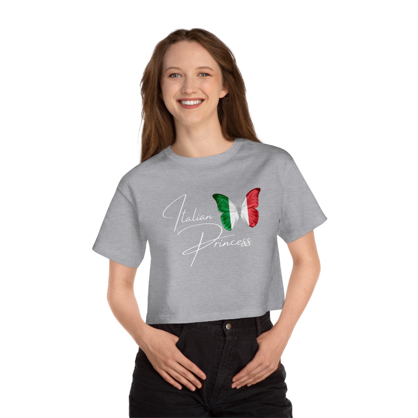 Italian princess Italia Champion Women's Heritage Cropped T-Shirt, Italian inspired ciao lemons love Italy shirt for women, birthday travel Christmas gift