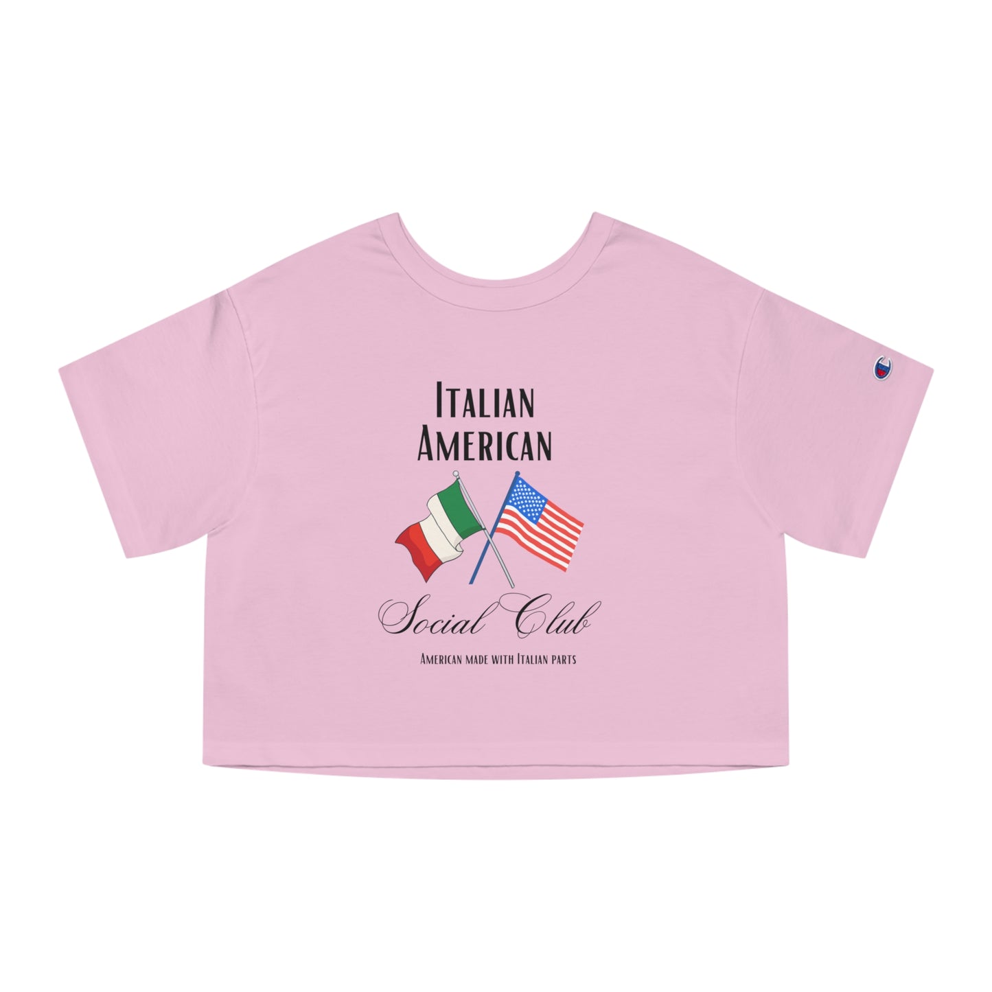 Italian American Champion Women's Heritage Cropped T-Shirt, Italian inspired ciao lemons love Italy shirt for women, birthday travel Christmas gift