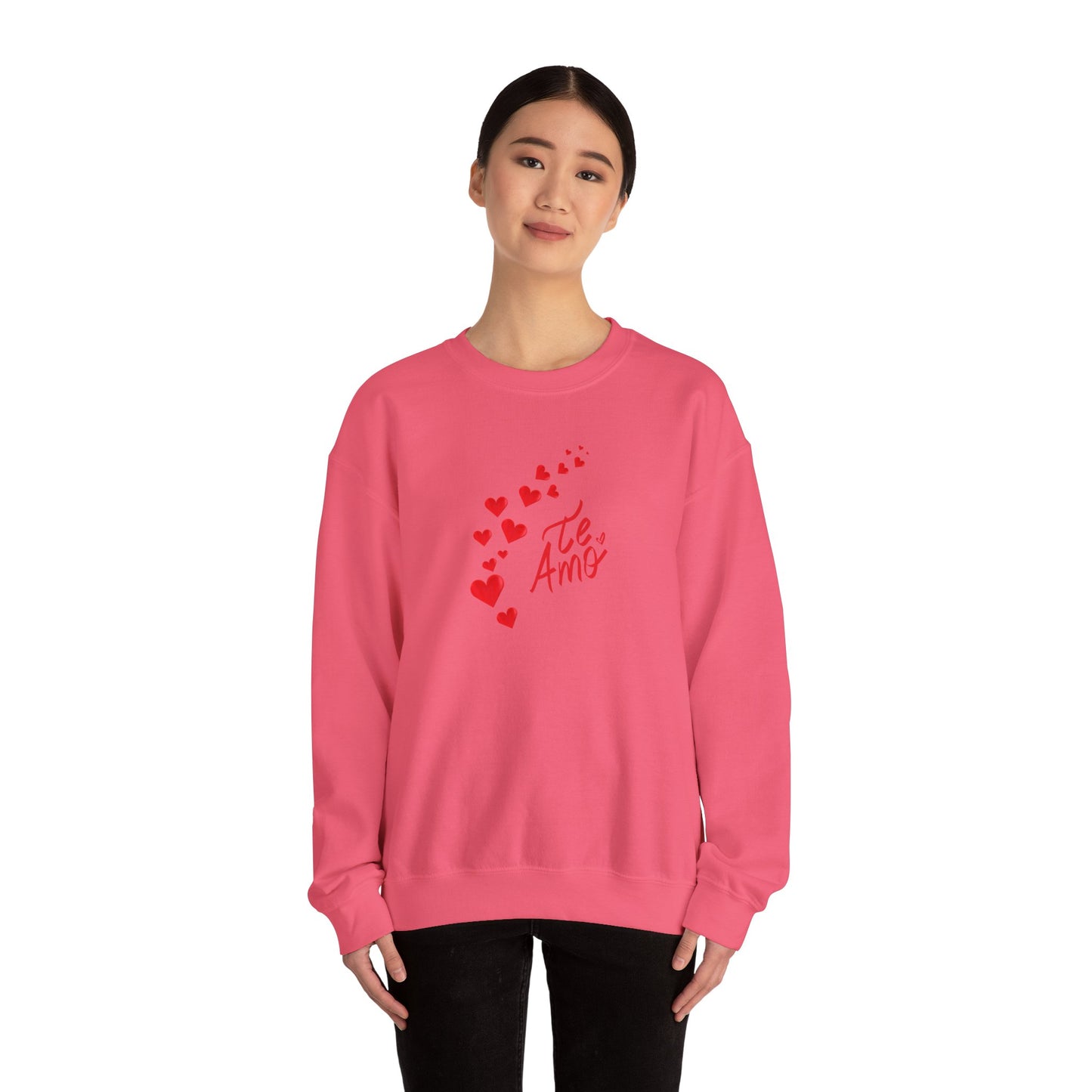 Valentines Day Unisex Sweatshirt, Te Amo Love Hearts Jumper, Romantic Couples Gift, Valentine's Apparel, Heart Print Pullover, Valentine's