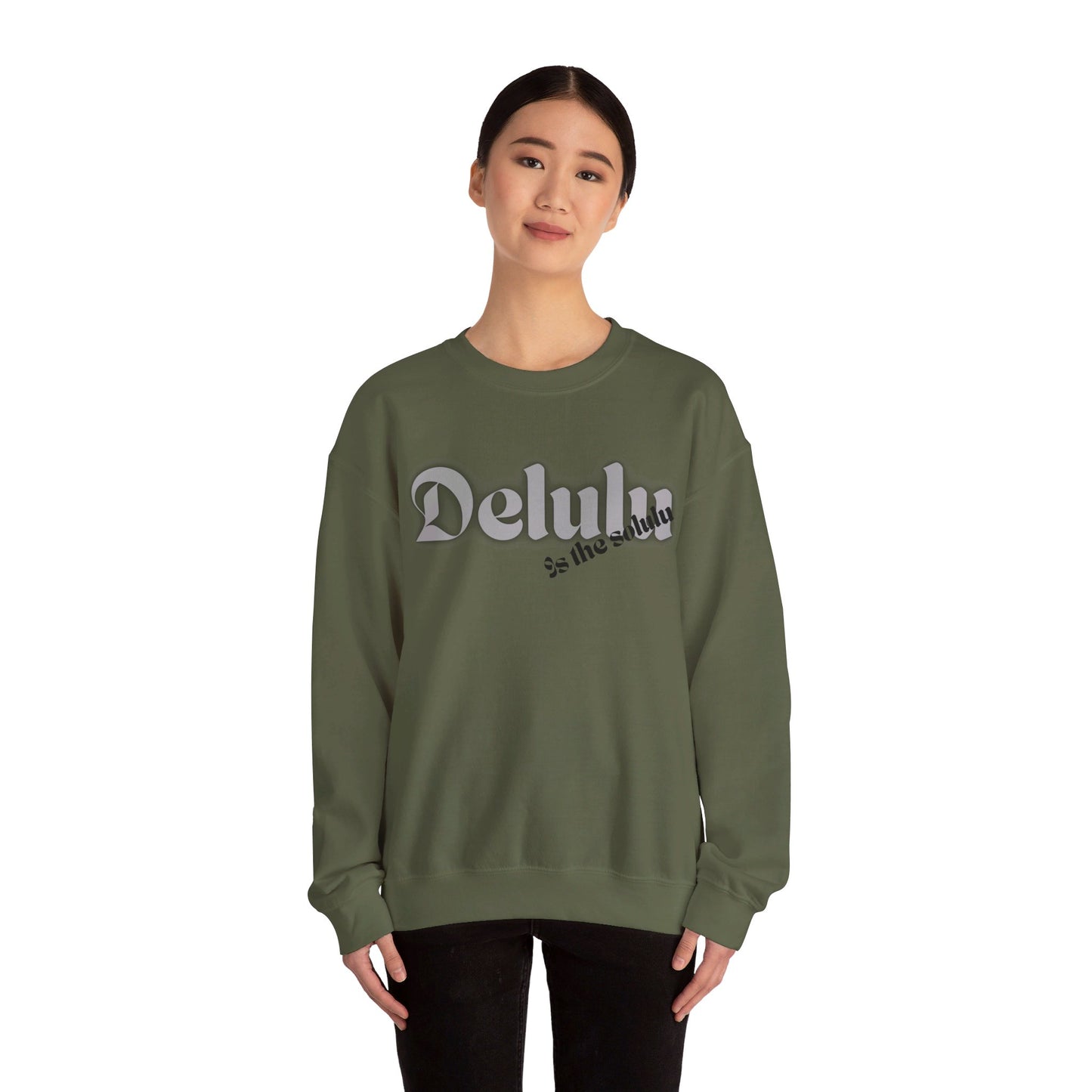 Delulu trendy middle school boy and girl Unisex Heavy Blend™ Crewneck Sweatshirt.delulu style shirt coquette .sweatshirts for boys girl birthday Christmas