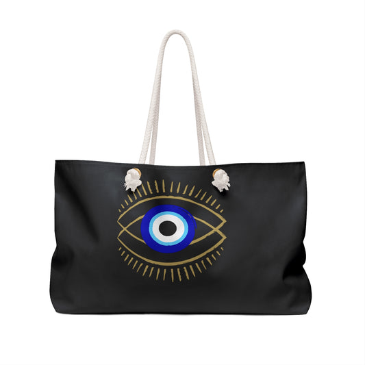 Evil eye Weekender Bag, tote bag evil eye hamsa positive energy, great tote bag for school, middle school and high school