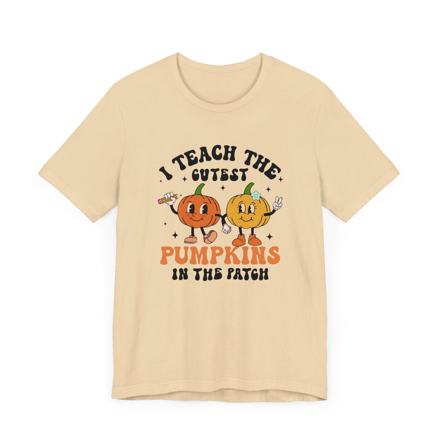 Teachers Halloween pumpkin, patch, Unisex Jersey Short Sleeve Tee, I teach cutest pumpkins in the patch shirt for teacher, Halloween shirts
