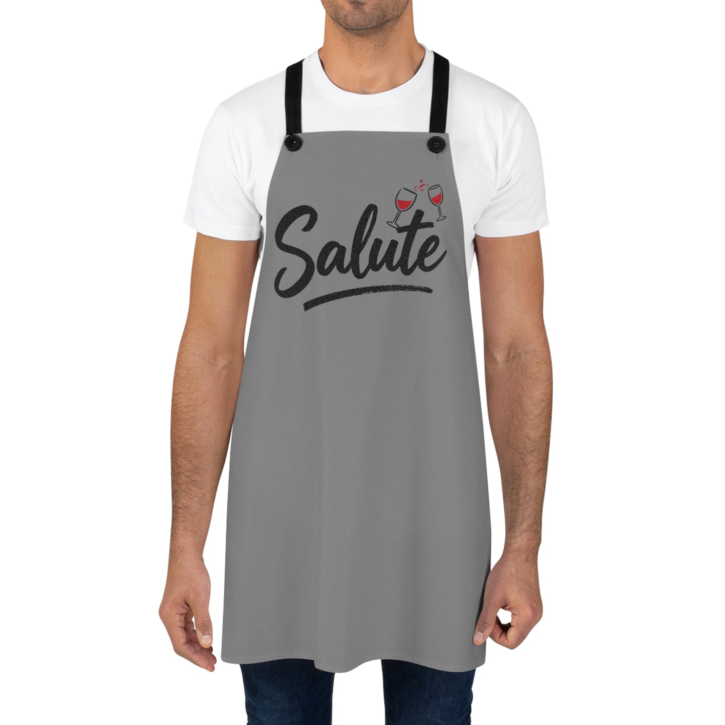 Salute Wine Apron — Cheers Cooking Apron for Wine Lovers