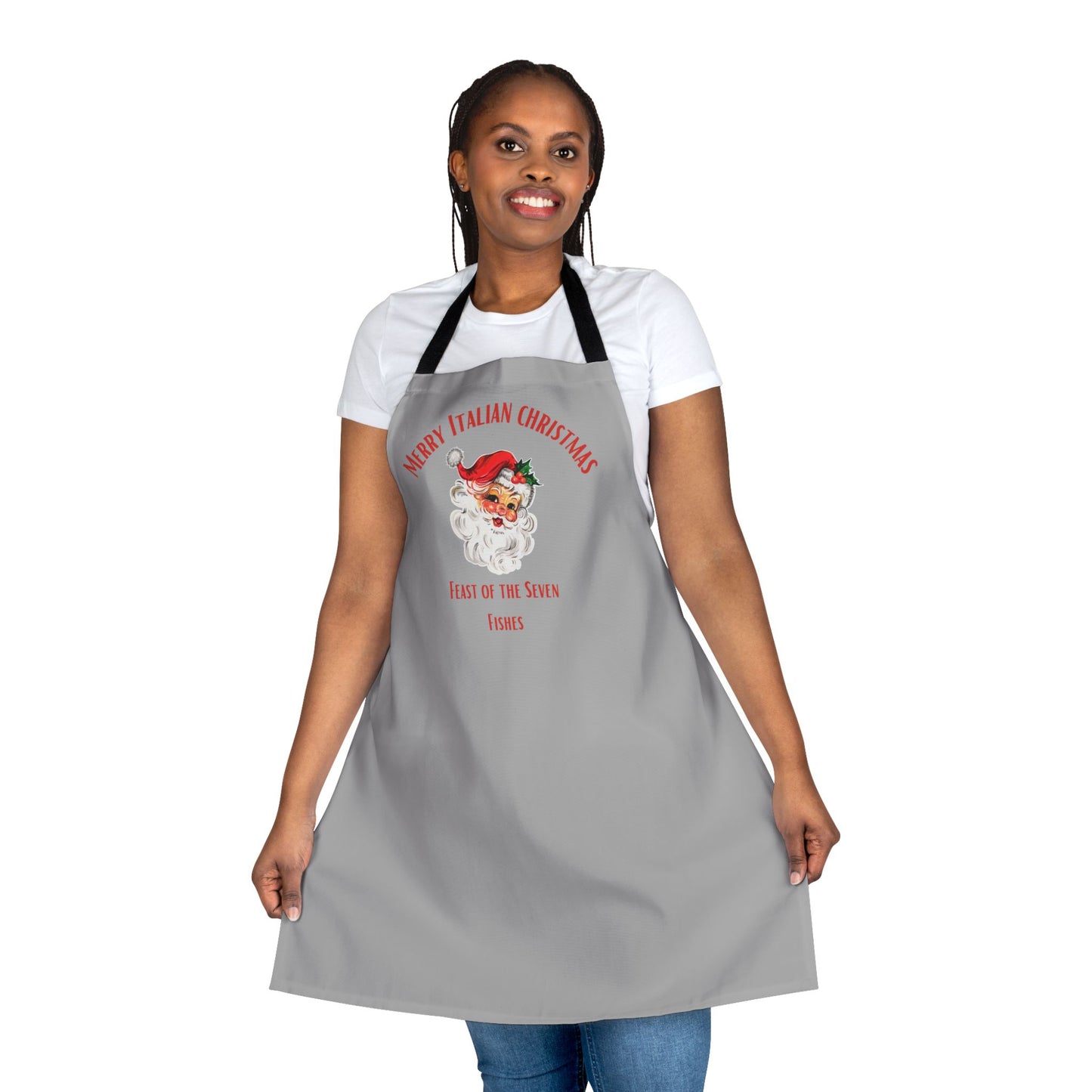 Apron, Italian Christmas Feast of 7 Fishes Design, Cooking Kitchen Gift, Holiday Chef Apron, Festive Cooking Apron, Food Lover Gift
