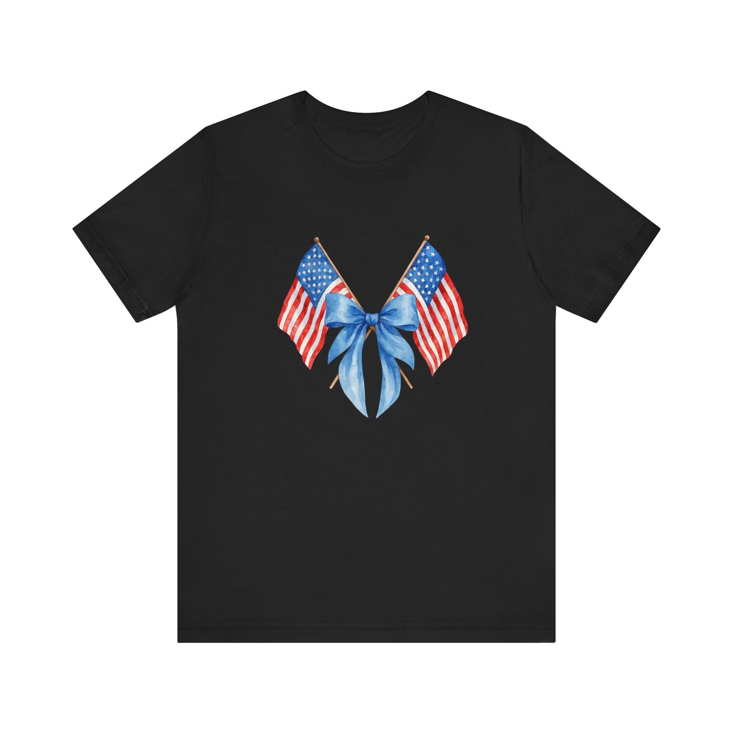 Patriotic Short Sleeve Tee - coquette teen shirt, Independence Day, Memorial Day, Gift for Veterans, Casual Summer Wear, USA Pride