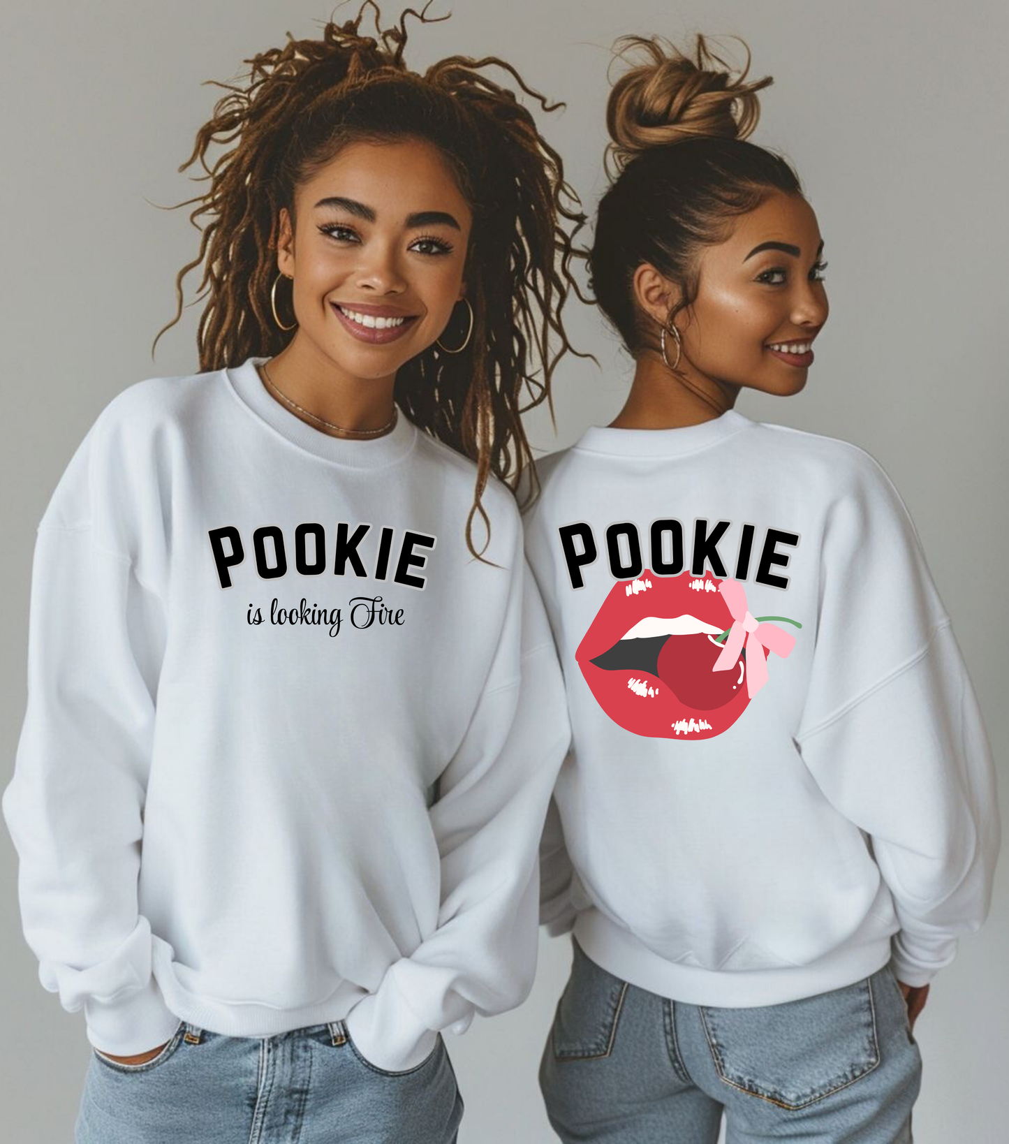 Pookie is looking fire tonight coquette shirt Unisex Heavy Blend™ Crewneck Sweatshirt, great coquette style shirt for teens back to school birthdays and Christmas sweatshirt