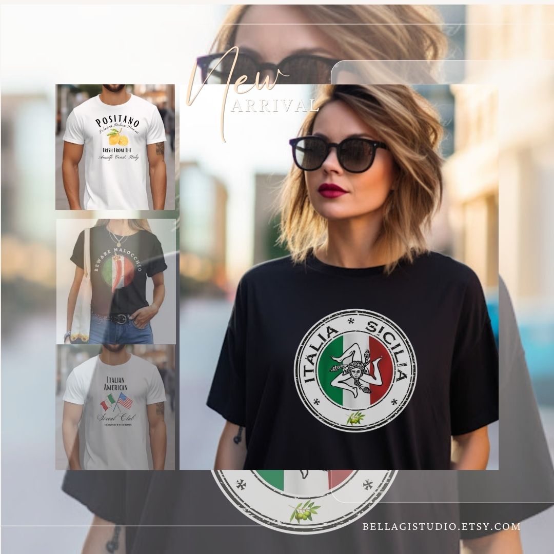 Italian inspired Italian sicilia trinacria -Sicilian gifts - great Italian gift - men and women shirt
