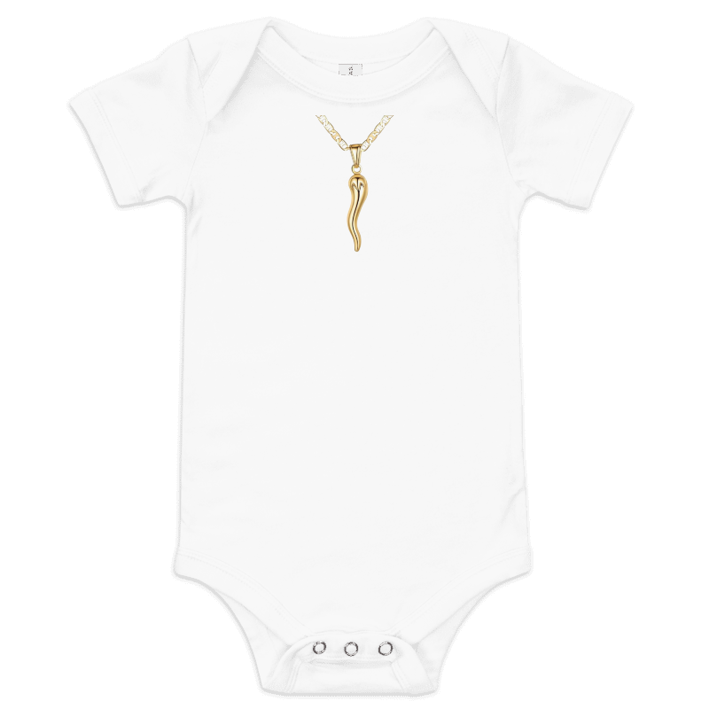 Cornicello Horn Necklace Baby Bodysuit - Italian Good Luck