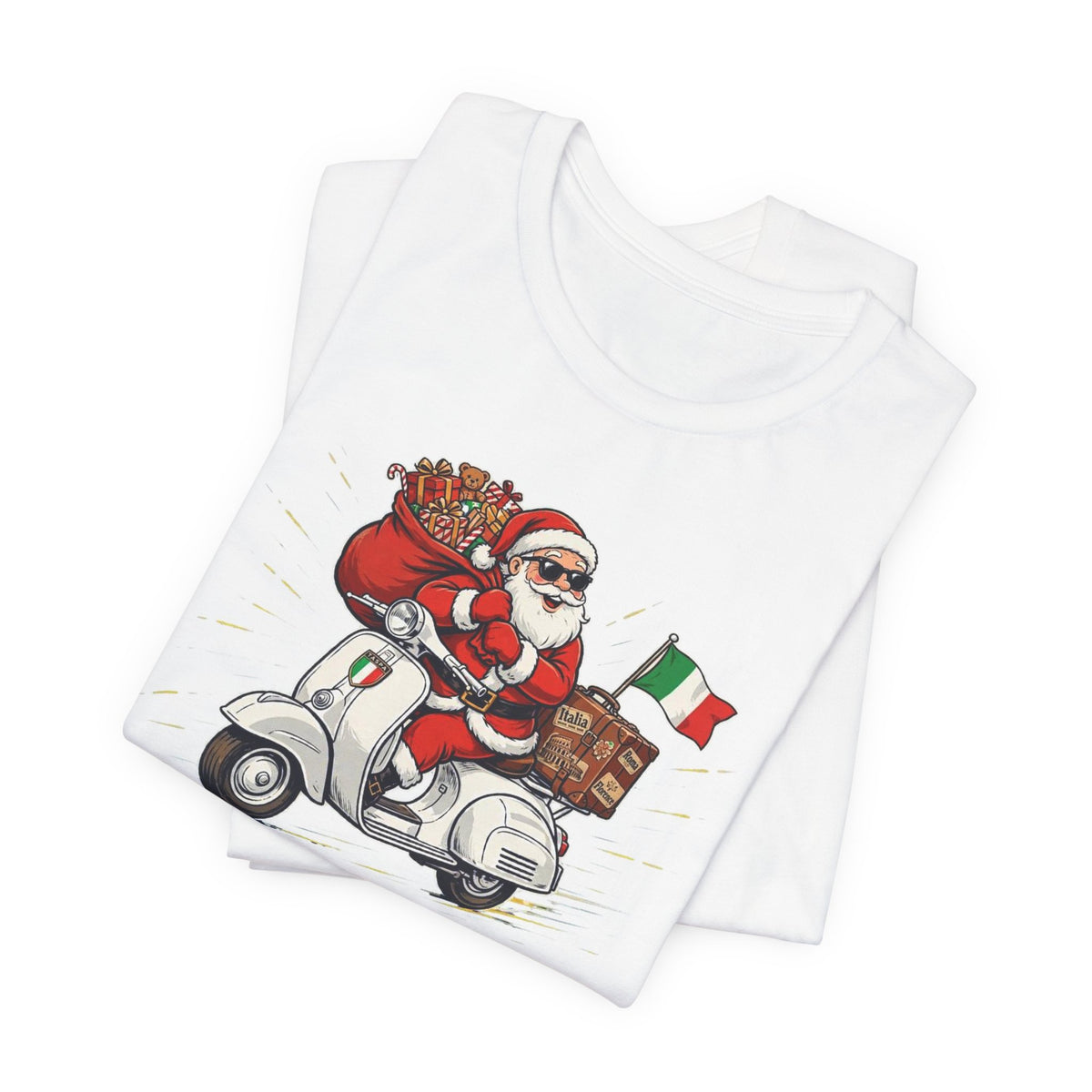 Buon Natale Scooter Santa T-Shirt — Italian Christmas Tee
