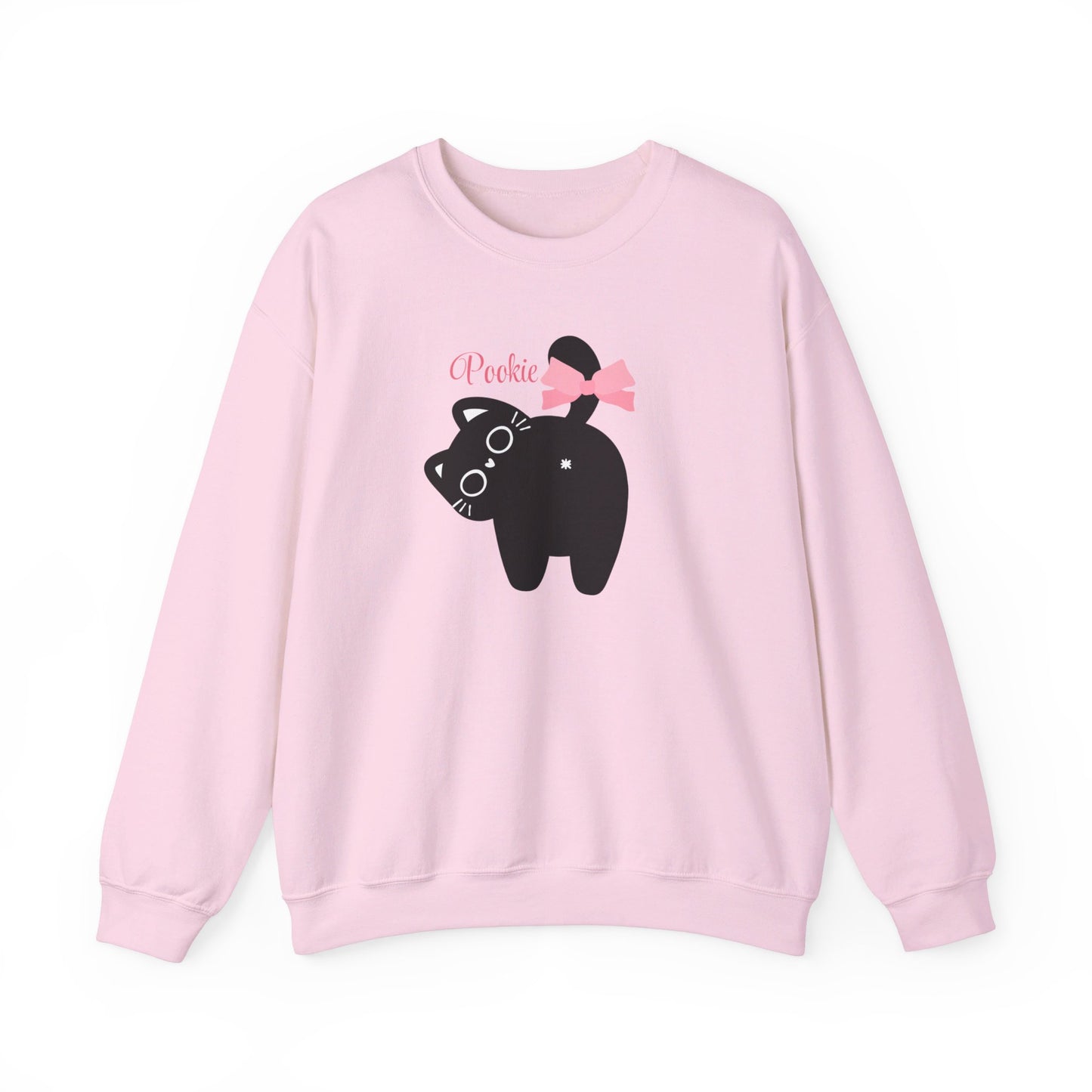 Pookie coquette cat shirt Unisex Heavy Blend™ Crewneck Sweatshirt, great coquette style shirt for teens back to school birthdays and Christmas sweatshirt