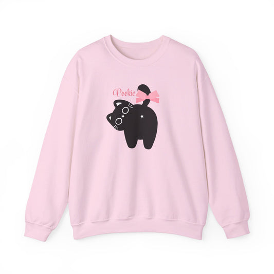 Pookie coquette cat shirt Unisex Heavy Blend™ Crewneck Sweatshirt, great coquette style shirt for teens back to school birthdays and Christmas sweatshirt