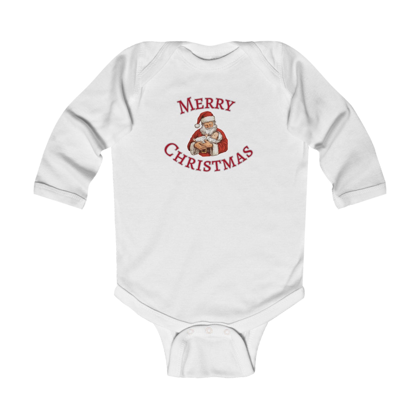 Merry Christmas Santa graphic Infant Bodysuit | Christmas baby long sleeve