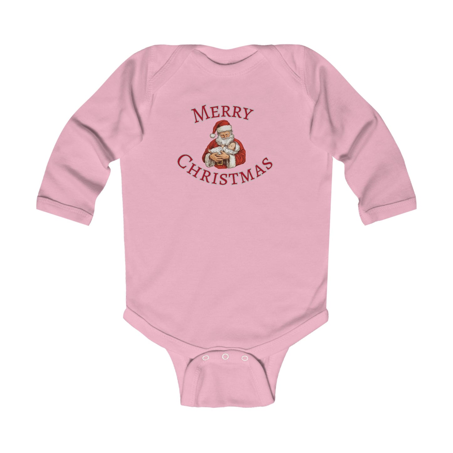 Merry Christmas Santa graphic Infant Bodysuit | Christmas baby long sleeve