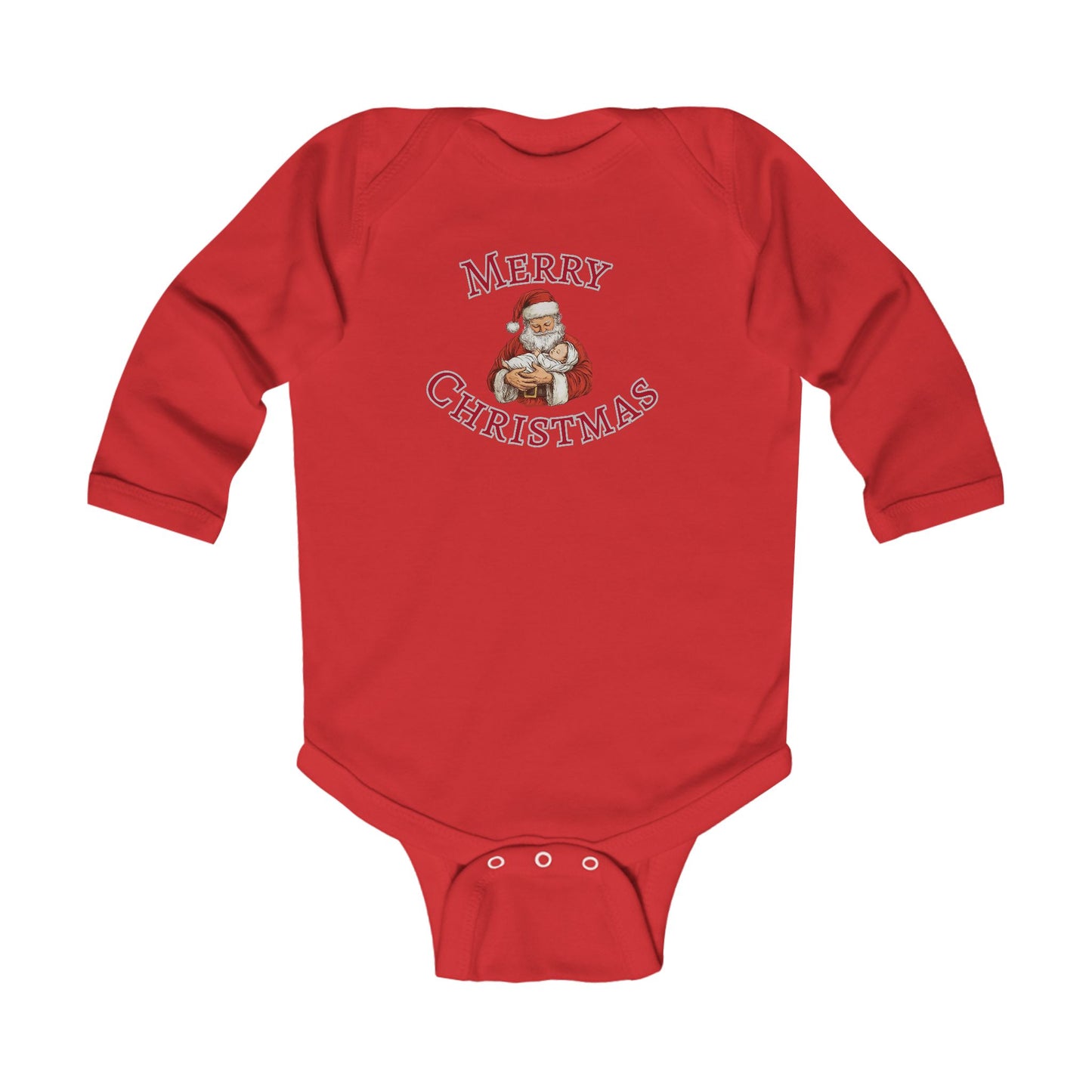 Merry Christmas Santa graphic Infant Bodysuit | Christmas baby long sleeve