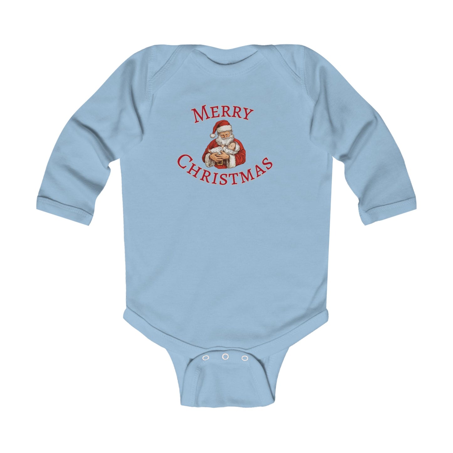 Merry Christmas Santa graphic Infant Bodysuit | Christmas baby long sleeve