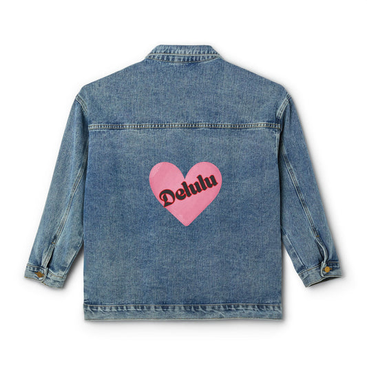 Delulu Women's Denim Jacket, great custom Jean jacket for Christmas birthday gifts, teen Christmas gift ideas . Back to school fall denim jacket