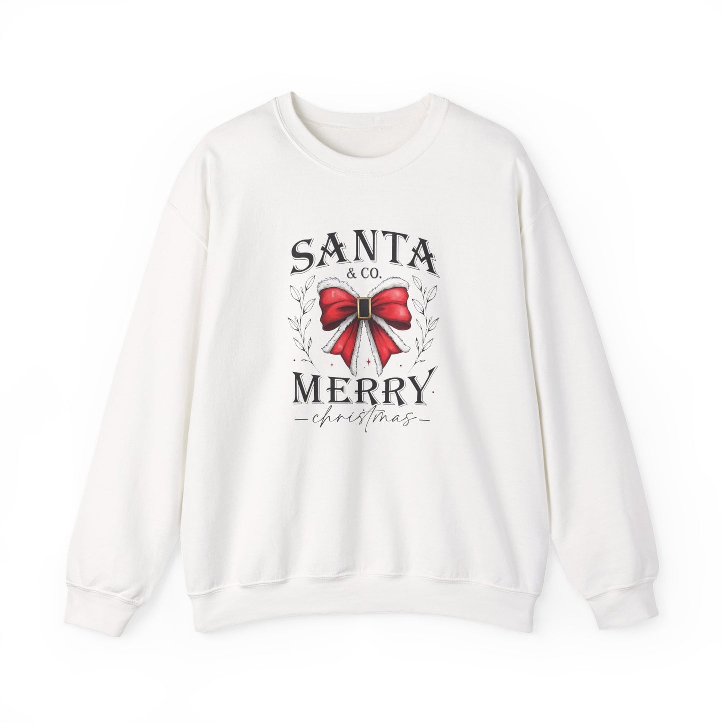 Santa Merry bow Sweatshirt | Christmas holiday crewneck