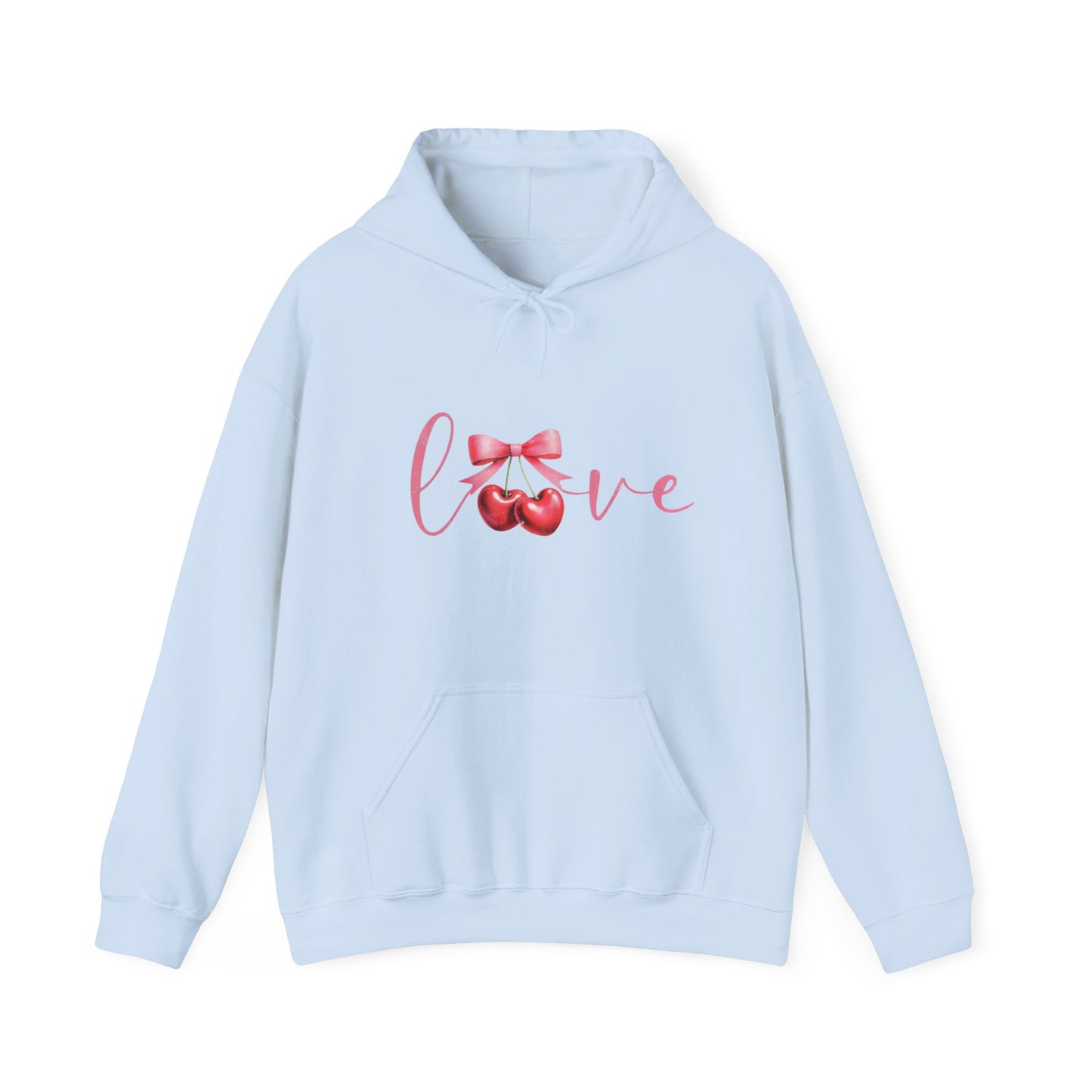 Valentine Coquette Cherry Love Hoodie, Romantic Unisex Sweatshirt, Valentine's Day Gift, Love Theme Pullover, Cute Valentine's Apparel