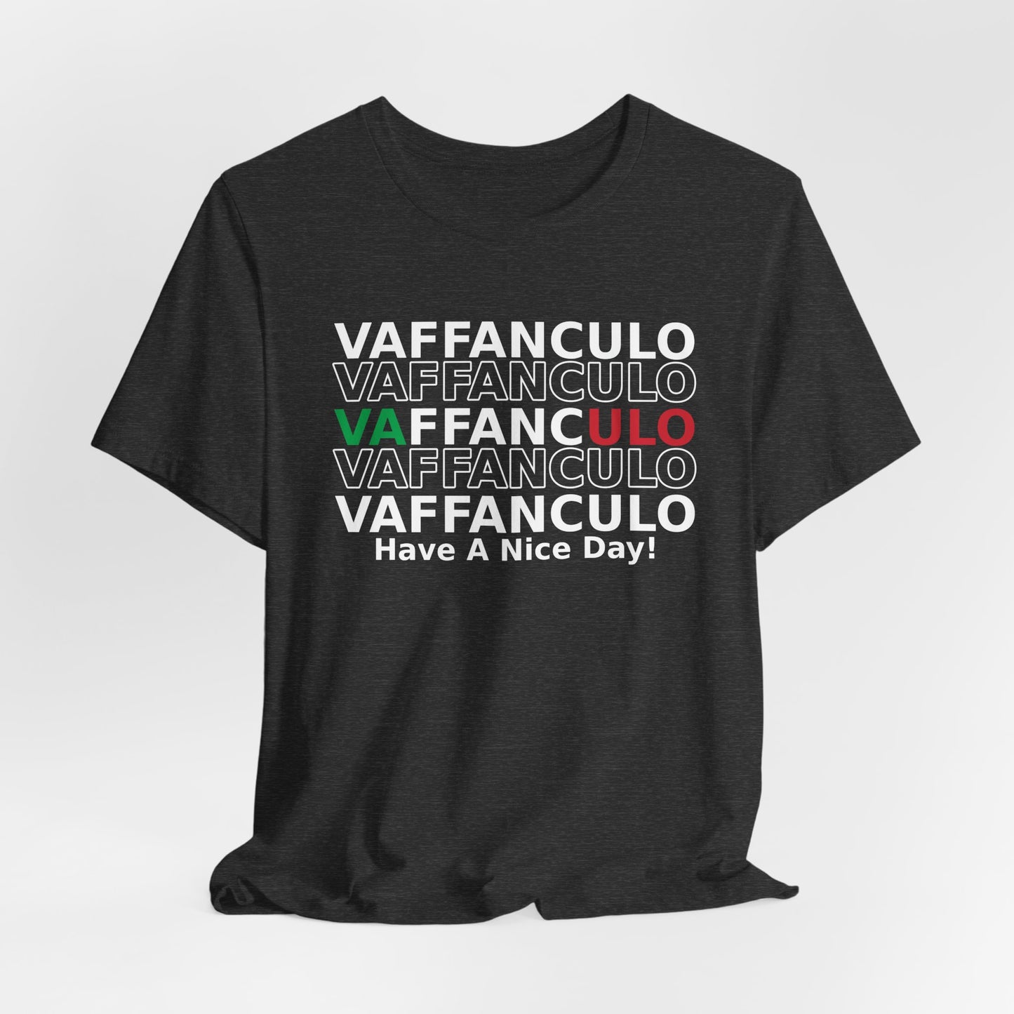 VA ULO Split-Text Tee — Minimalist Italian Flag Colors Chest T-Shirt
