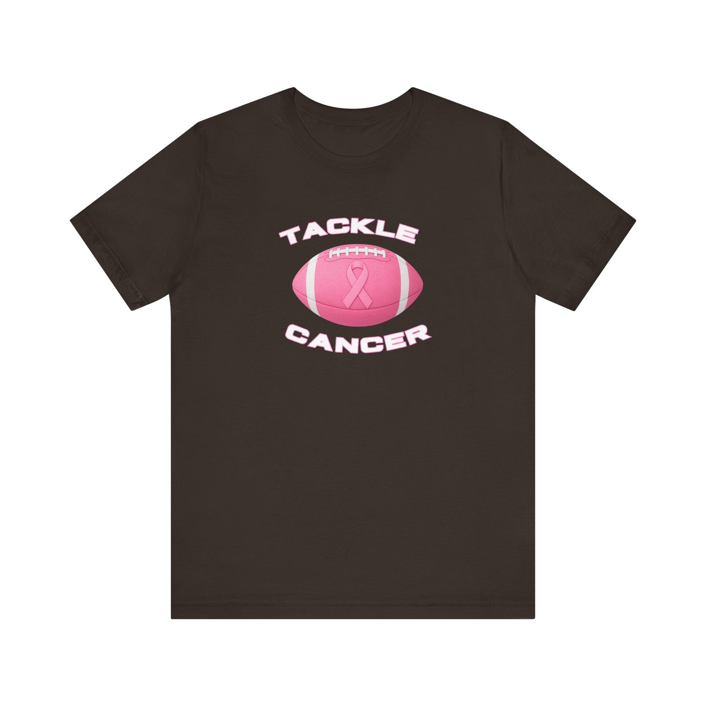 Tackle Cancer Awareness Tee, Unisex Pink Ribbon T-Shirt, Football Support Shirt, Gift for Cancer Fighters, Breast Cancer Awareness Apparel