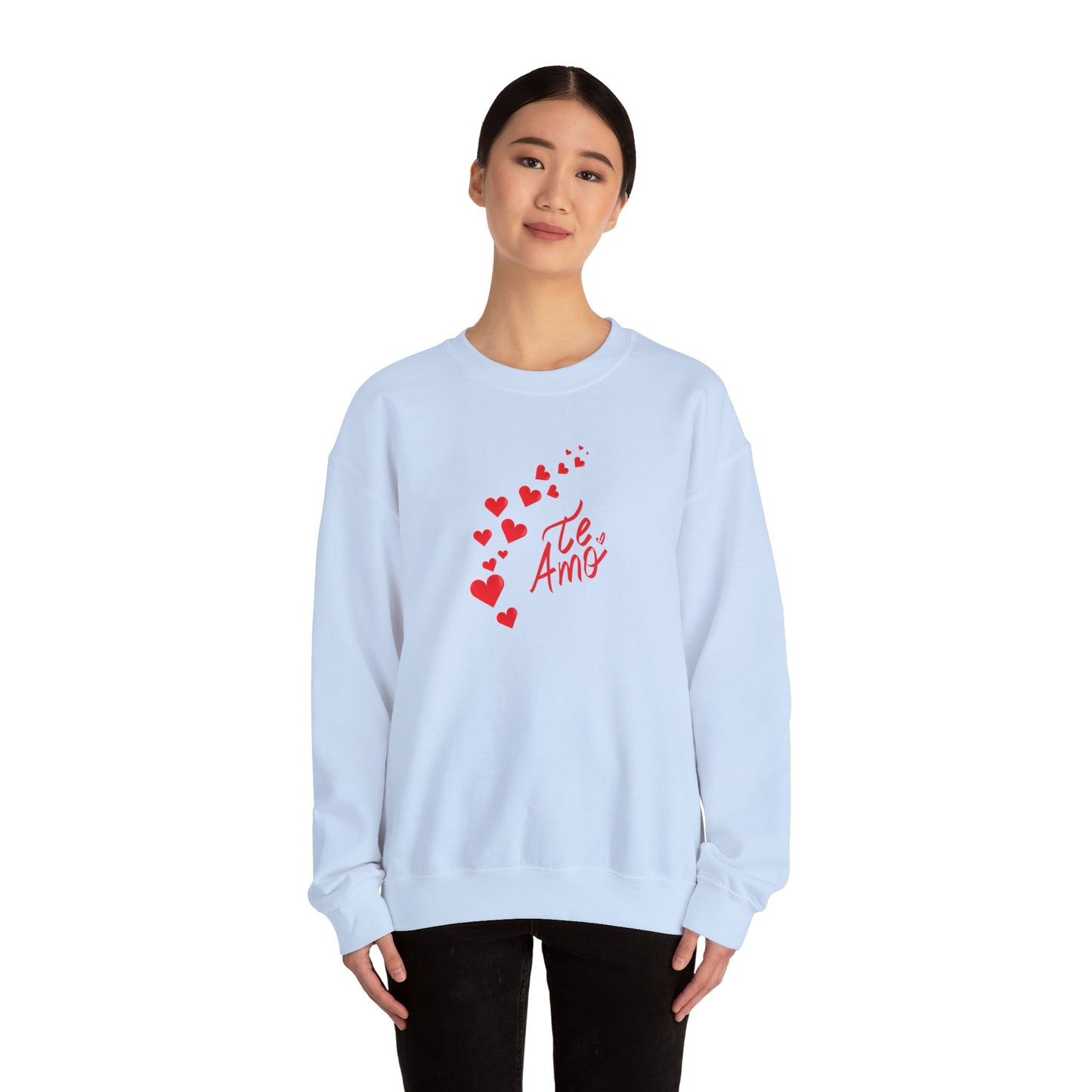 Valentines Day Unisex Sweatshirt, Te Amo Love Hearts Jumper, Romantic Couples Gift, Valentine's Apparel, Heart Print Pullover, Valentine's