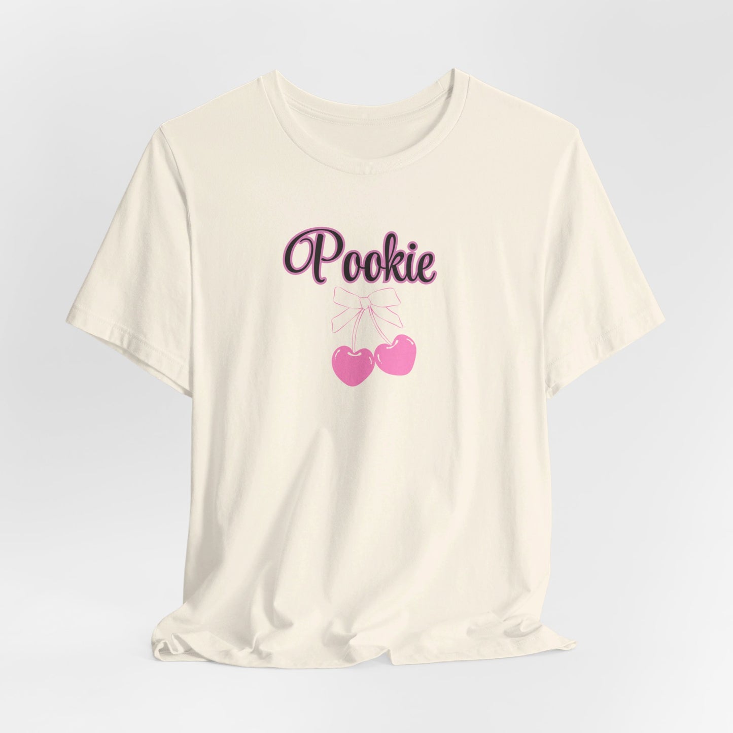 Pookie coquette style cherries Unisex Jersey Short Sleeve Tee, great shirt for teens, birthdays, Christmas, and back to school
