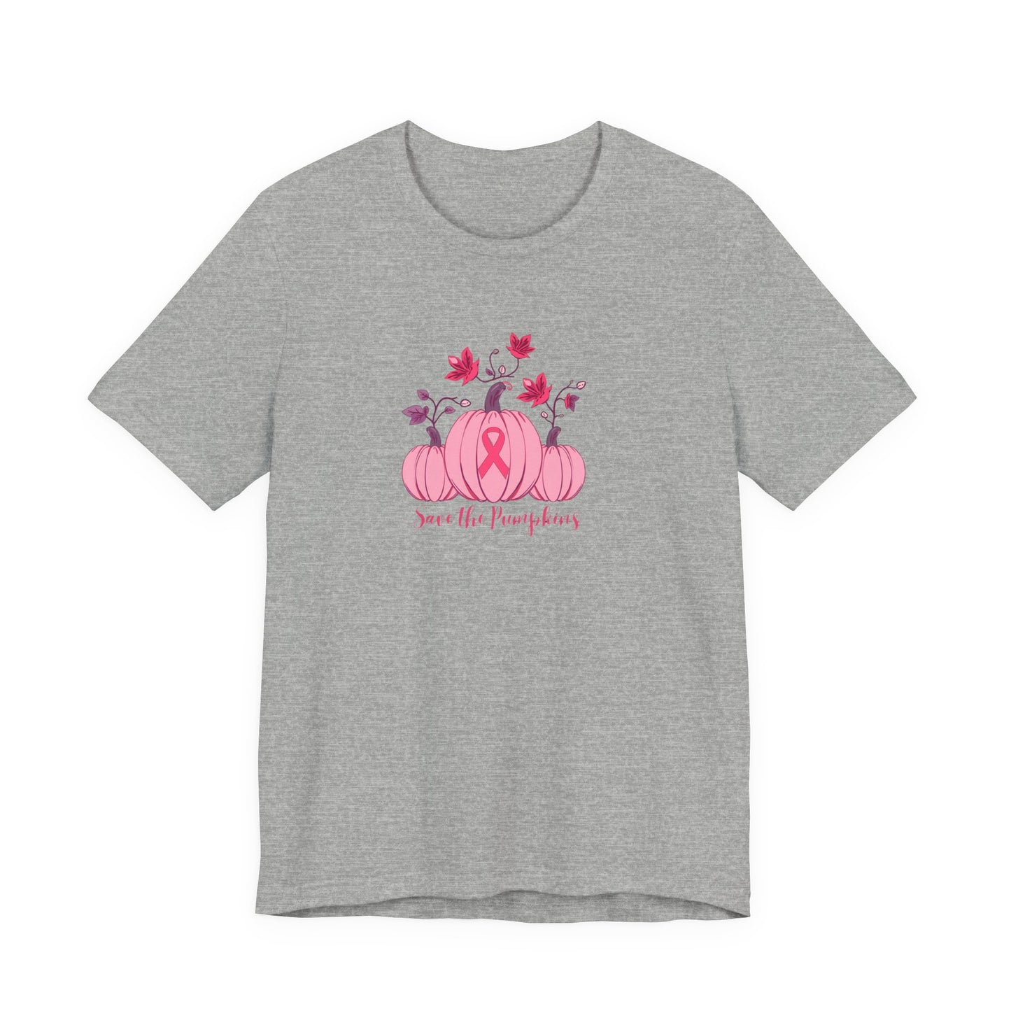 Pink Pumpkin Awareness Tee - Breast Cancer Awareness Month T-Shirt, Fall Fashion, Unisex Short Sleeve Shirt, Gift for Her