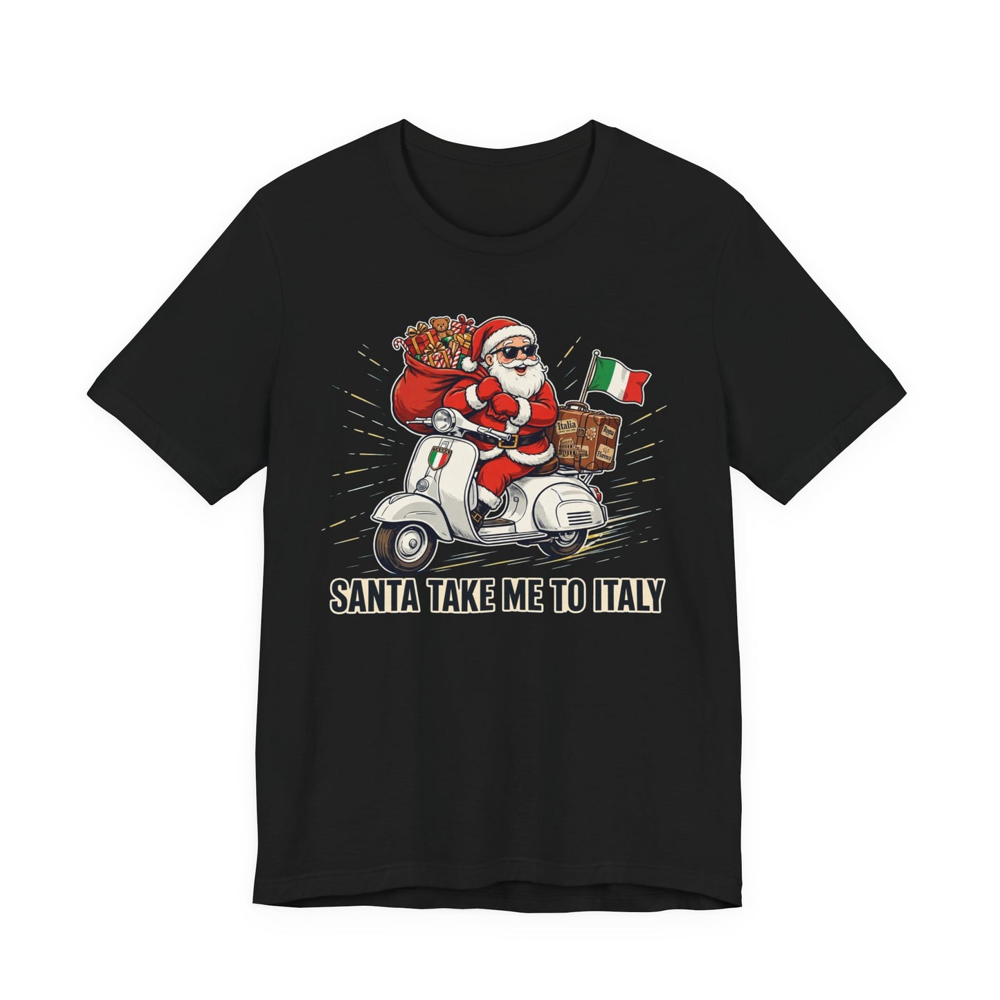 Santa Take Me To Italy T-Shirt — Christmas Scooter Graphic Tee