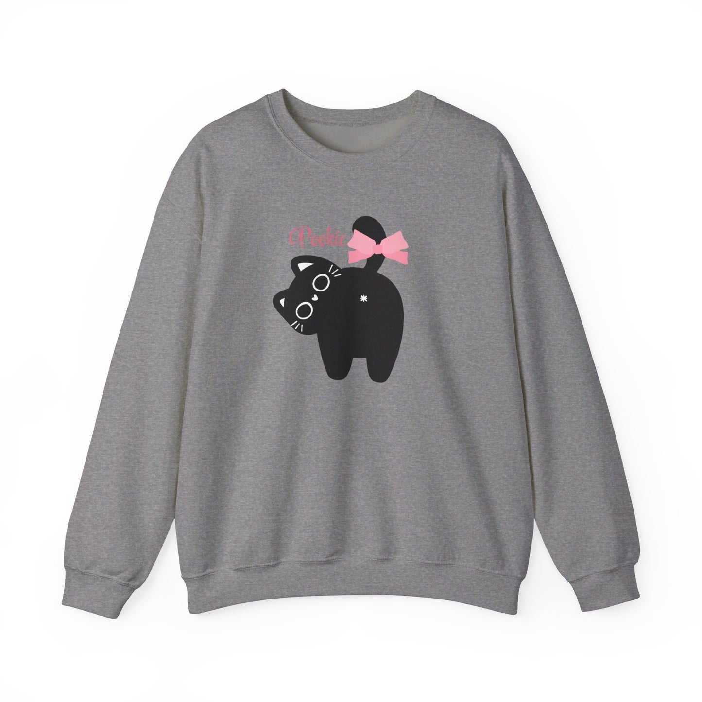 Pookie coquette cat shirt Unisex Heavy Blend™ Crewneck Sweatshirt, great coquette style shirt for teens back to school birthdays and Christmas sweatshirt