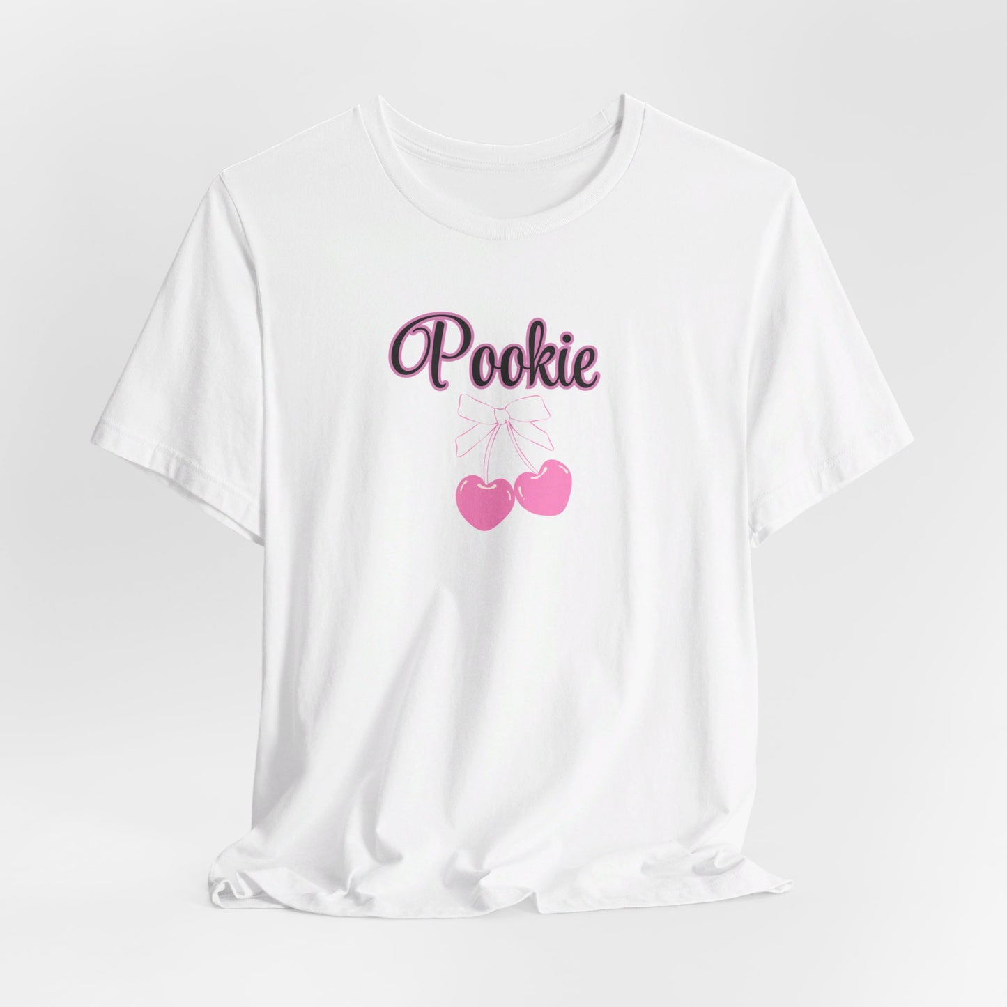 Pookie coquette style cherries Unisex Jersey Short Sleeve Tee, great shirt for teens, birthdays, Christmas, and back to school