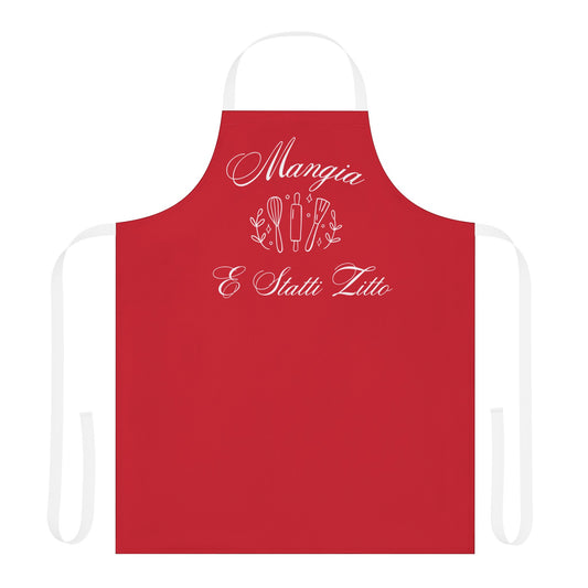 Italian kitchen apron, Mangia e statti zitto, shut up sit down time to eat, baking gift,  birthday gift, Kitchen apron