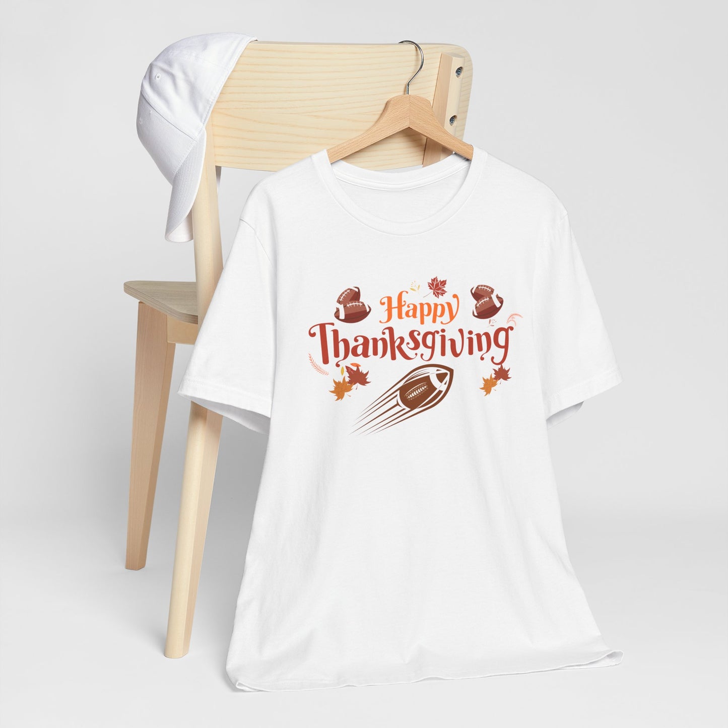 Thanksgiving Football Tee, Turkey Day Unisex Shirt, Fall Holiday Jersey, Autumn Fun Crew Neck Top, Happy Thanksgiving Apparel