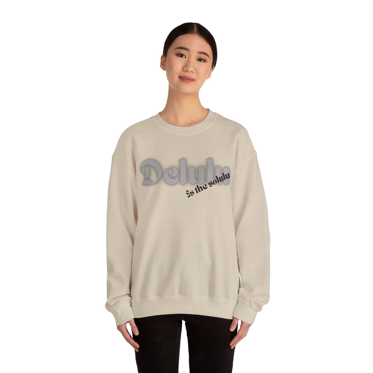 Delulu trendy middle school boy and girl Unisex Heavy Blend™ Crewneck Sweatshirt.delulu style shirt coquette .sweatshirts for boys girl birthday Christmas