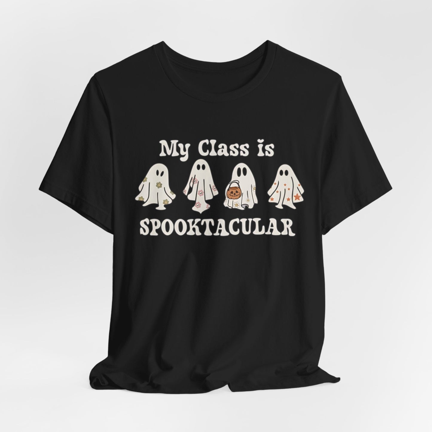 Teachers spooky class patch, Unisex Jersey Short Sleeve Tee, I teach cutest pumpkins in the patch shirt for teacher, Halloween shirts. Men and women teacher shirts
