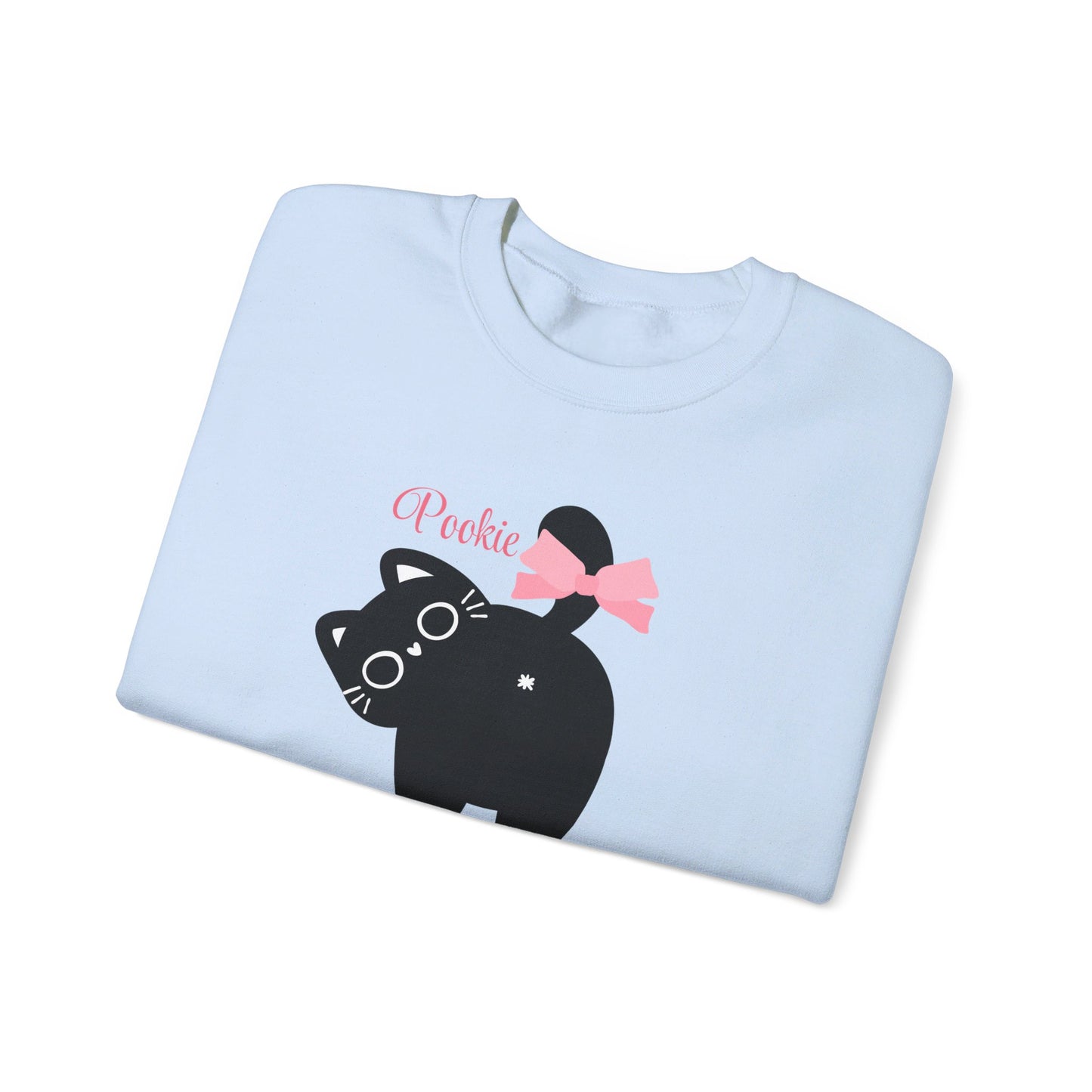 Pookie coquette cat shirt Unisex Heavy Blend™ Crewneck Sweatshirt, great coquette style shirt for teens back to school birthdays and Christmas sweatshirt
