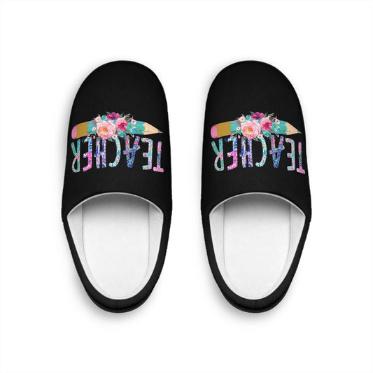 Slippers, Cute Teacher Slippers, Women's House Shoes, Cozy Indoor Footwear, Gift for Her, Teacher Appreciation Gift