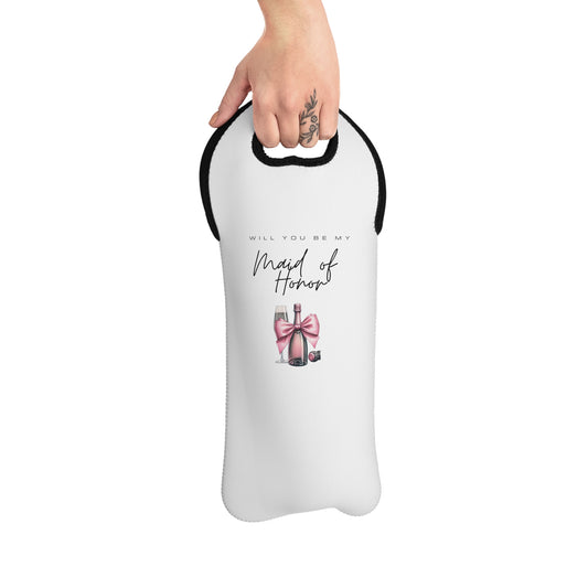 Will you be my maid of honor  Wine Tote Bag, Custom Wine Gift Carrier, Bottle Holder, Wine Lover's Gift, Wine Accessory, Wine Bottle Bag