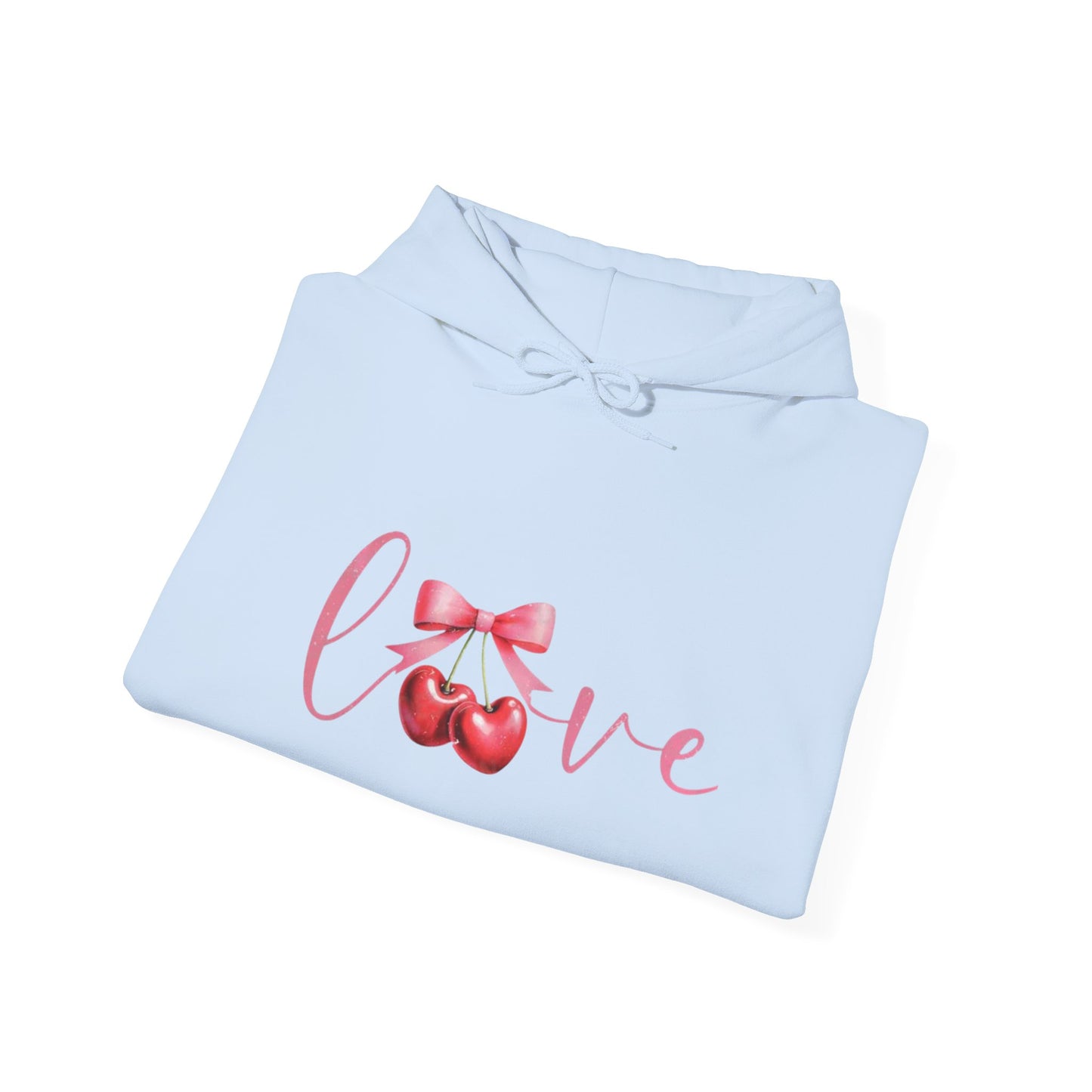 Valentine Coquette Cherry Love Hoodie, Romantic Unisex Sweatshirt, Valentine's Day Gift, Love Theme Pullover, Cute Valentine's Apparel