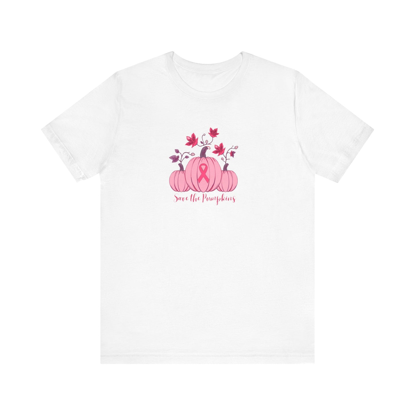 Pink Pumpkin Awareness Tee - Breast Cancer Awareness Month T-Shirt, Fall Fashion, Unisex Short Sleeve Shirt, Gift for Her
