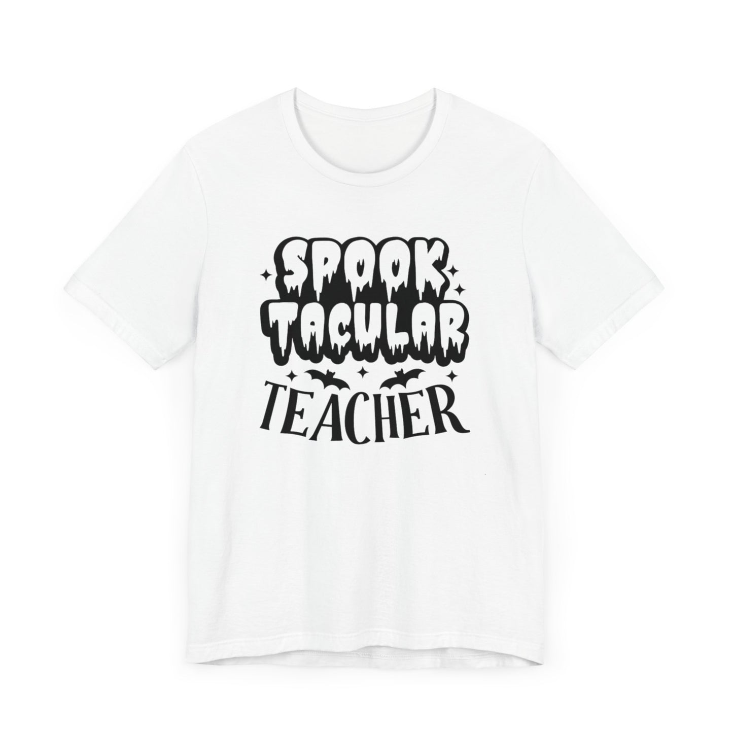 Teachers Halloween pumpkin, patch, Unisex Jersey Short Sleeve Tee, spooky teacher, teacher, Halloween shirts, male teacher, female teacher