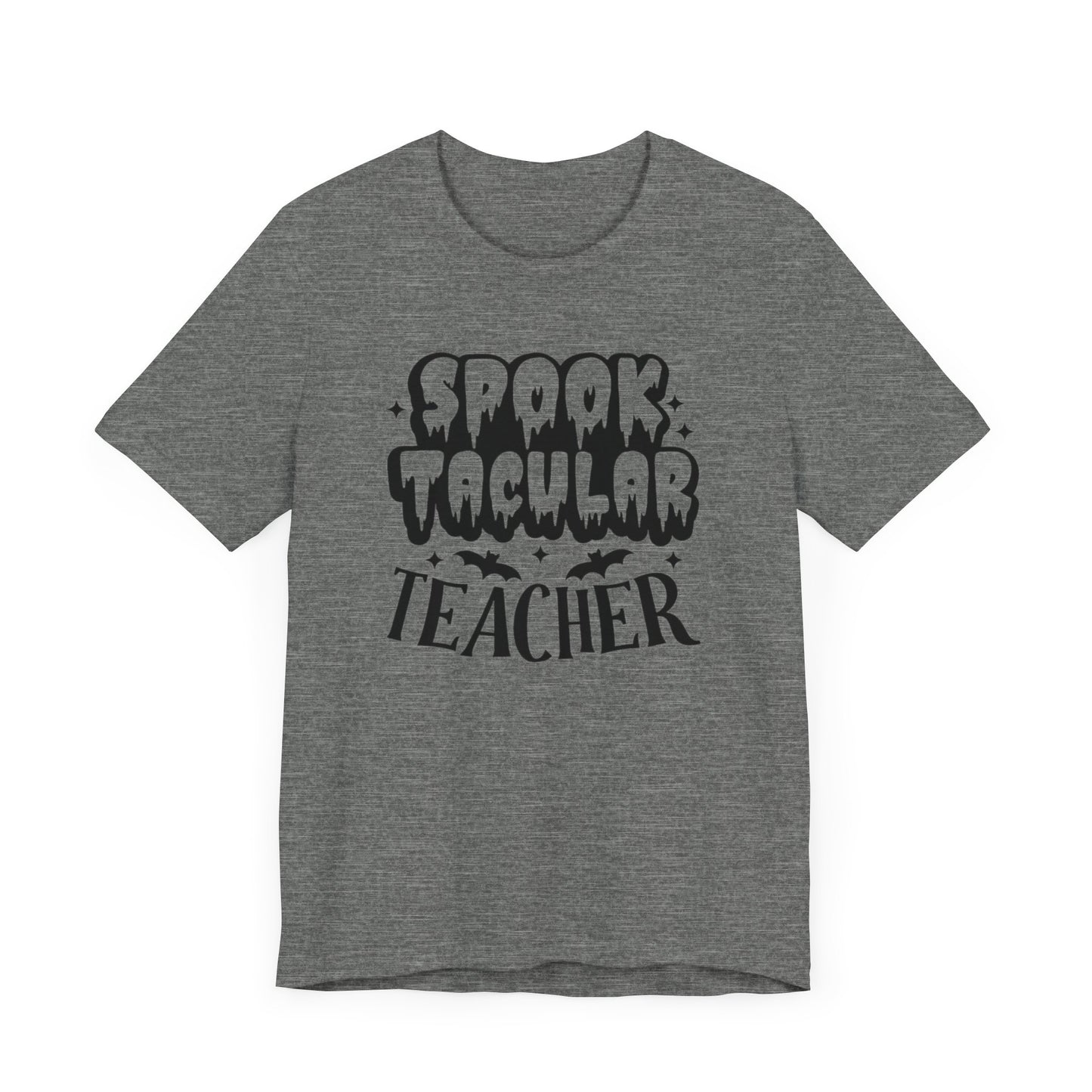 Teachers Halloween pumpkin, patch, Unisex Jersey Short Sleeve Tee, spooky teacher, teacher, Halloween shirts, male teacher, female teacher