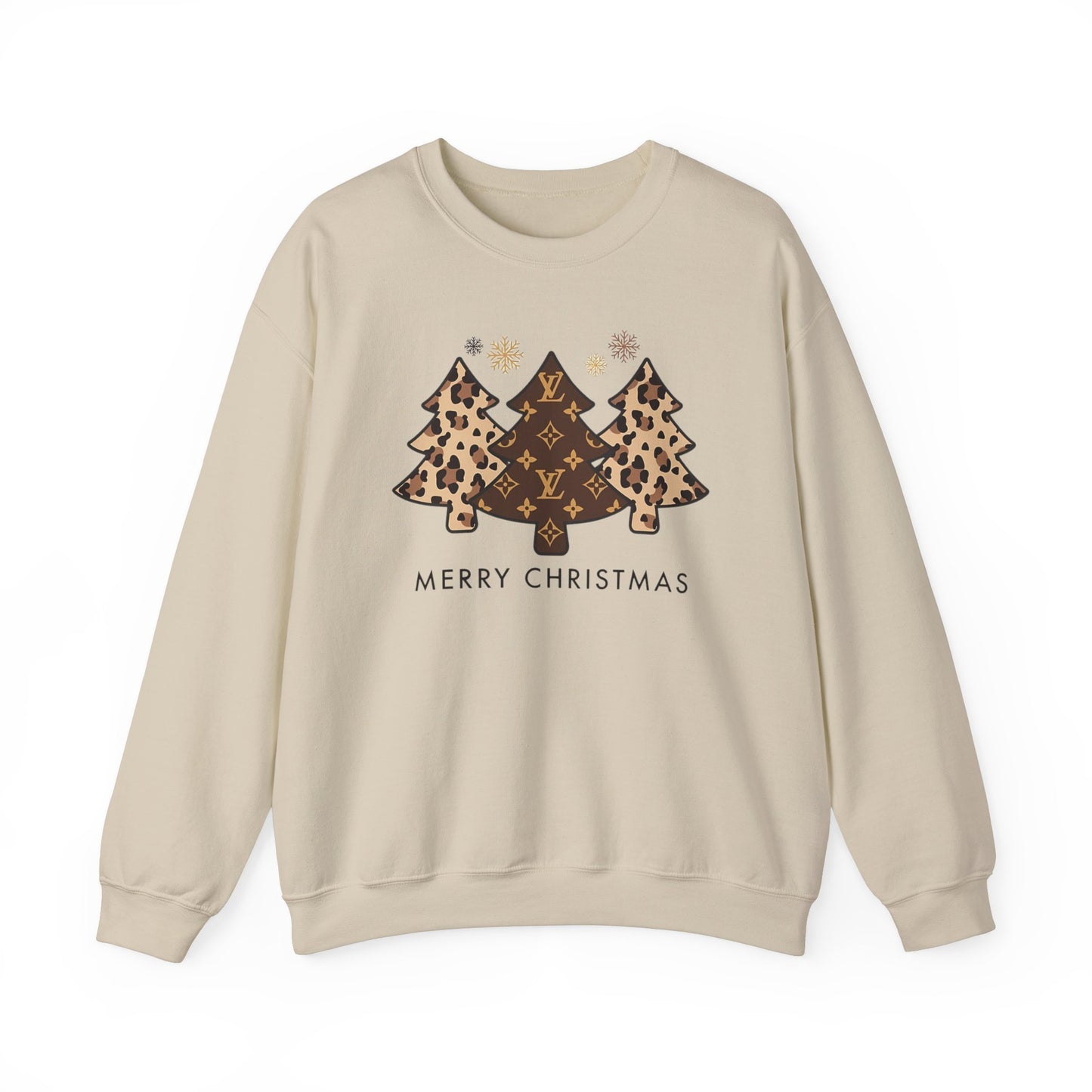 Leopard Print Christmas Sweatshirt, Cute Holiday Sweater, Festive pullover, Winter Fashion Top, great teen holiday sweatshirt