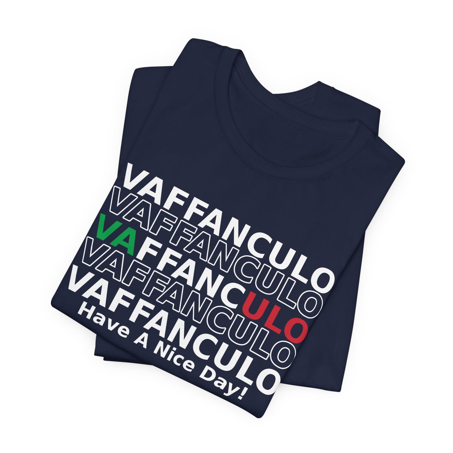 VA ULO Split-Text Tee — Minimalist Italian Flag Colors Chest T-Shirt