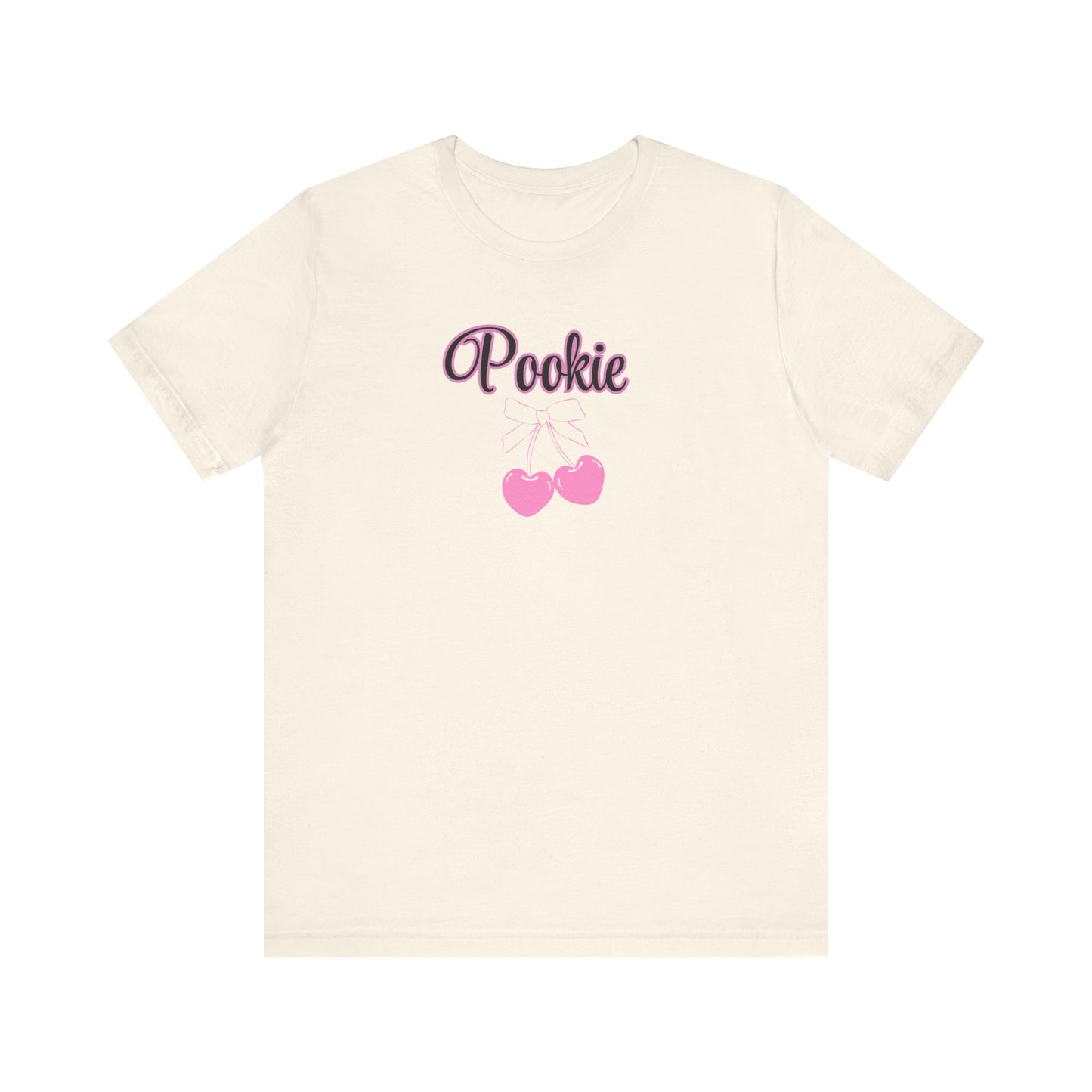 Pookie coquette style cherries Unisex Jersey Short Sleeve Tee, great shirt for teens, birthdays, Christmas, and back to school