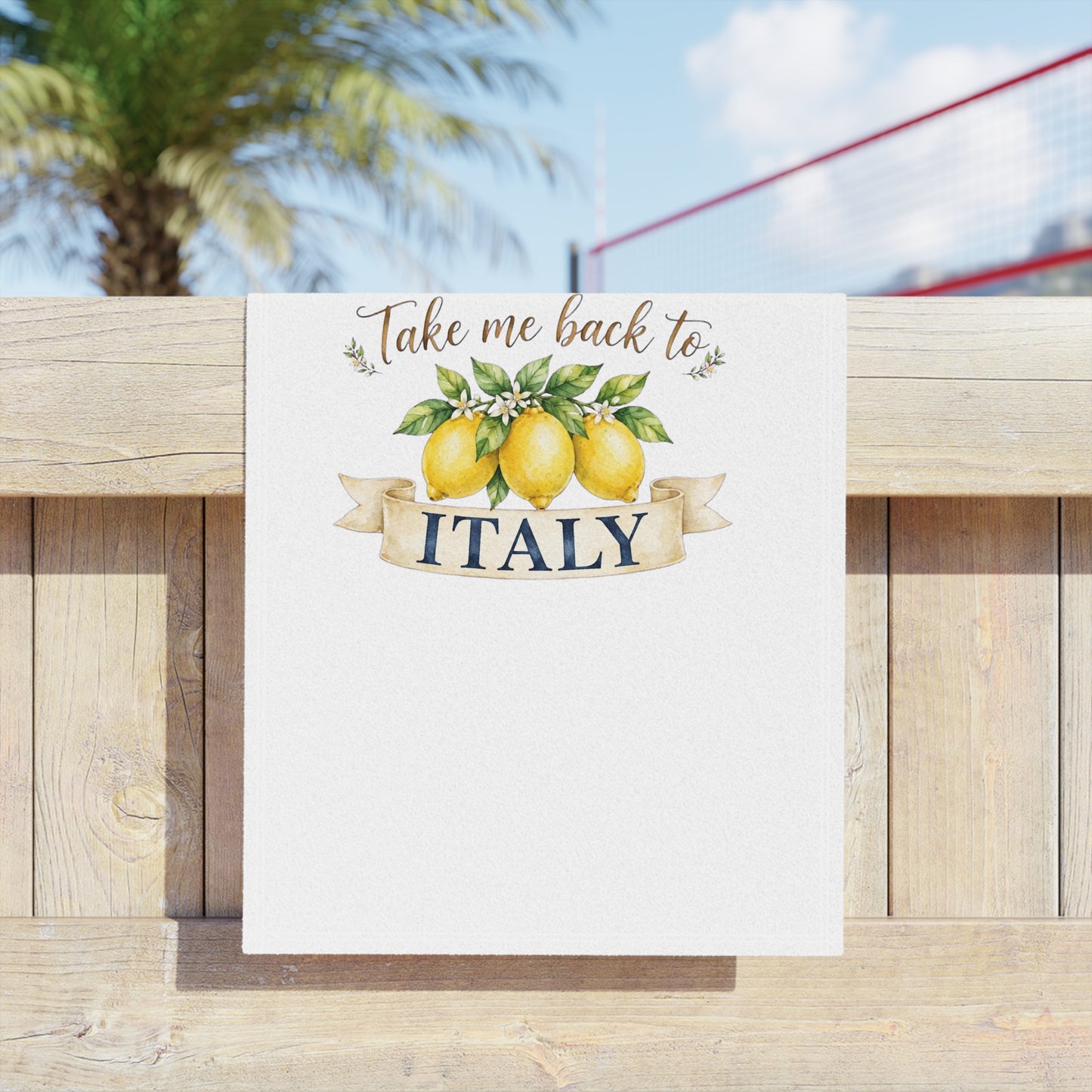 Take Me Back to Italy Lemon Beach Towel – Italian Summer Travel Towel