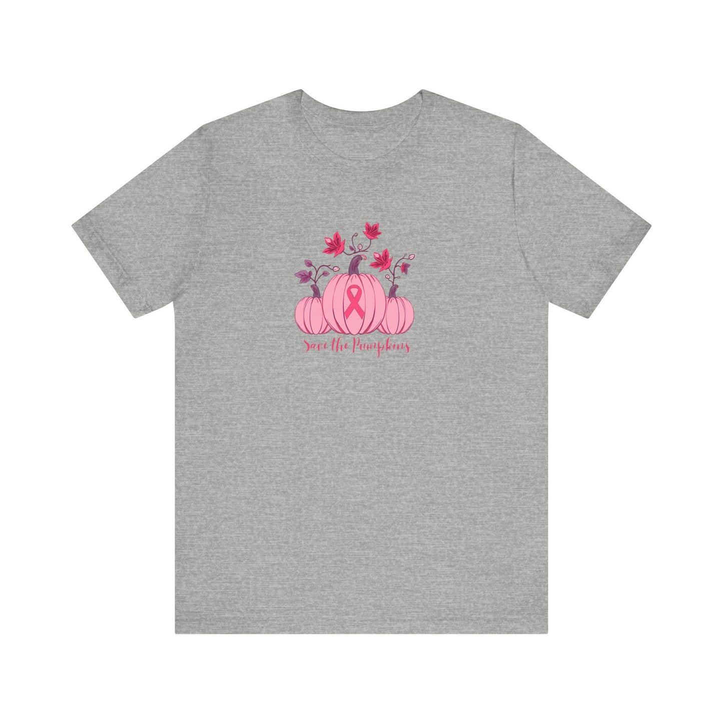Pink Pumpkin Awareness Tee - Breast Cancer Awareness Month T-Shirt, Fall Fashion, Unisex Short Sleeve Shirt, Gift for Her