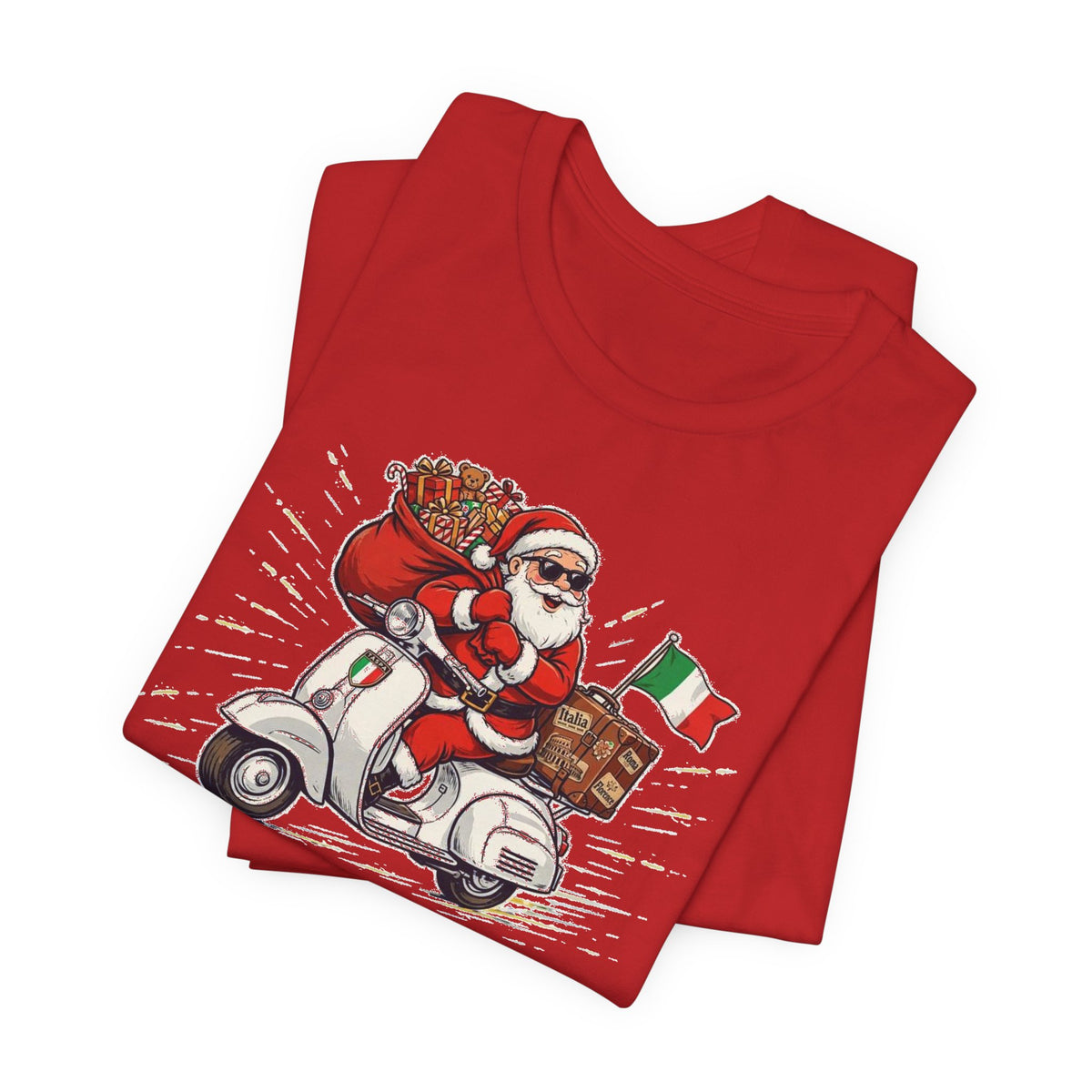 Buon Natale Scooter Santa T-Shirt — Italian Christmas Tee