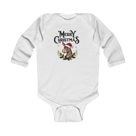 Merry Christmas Infant Bodysuit | Holiday Santa Hat